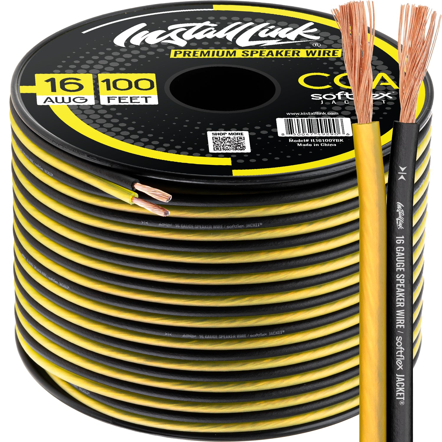 Speaker Wire 16 Gauge, CCA, 100ft, Yellow/Black image 0