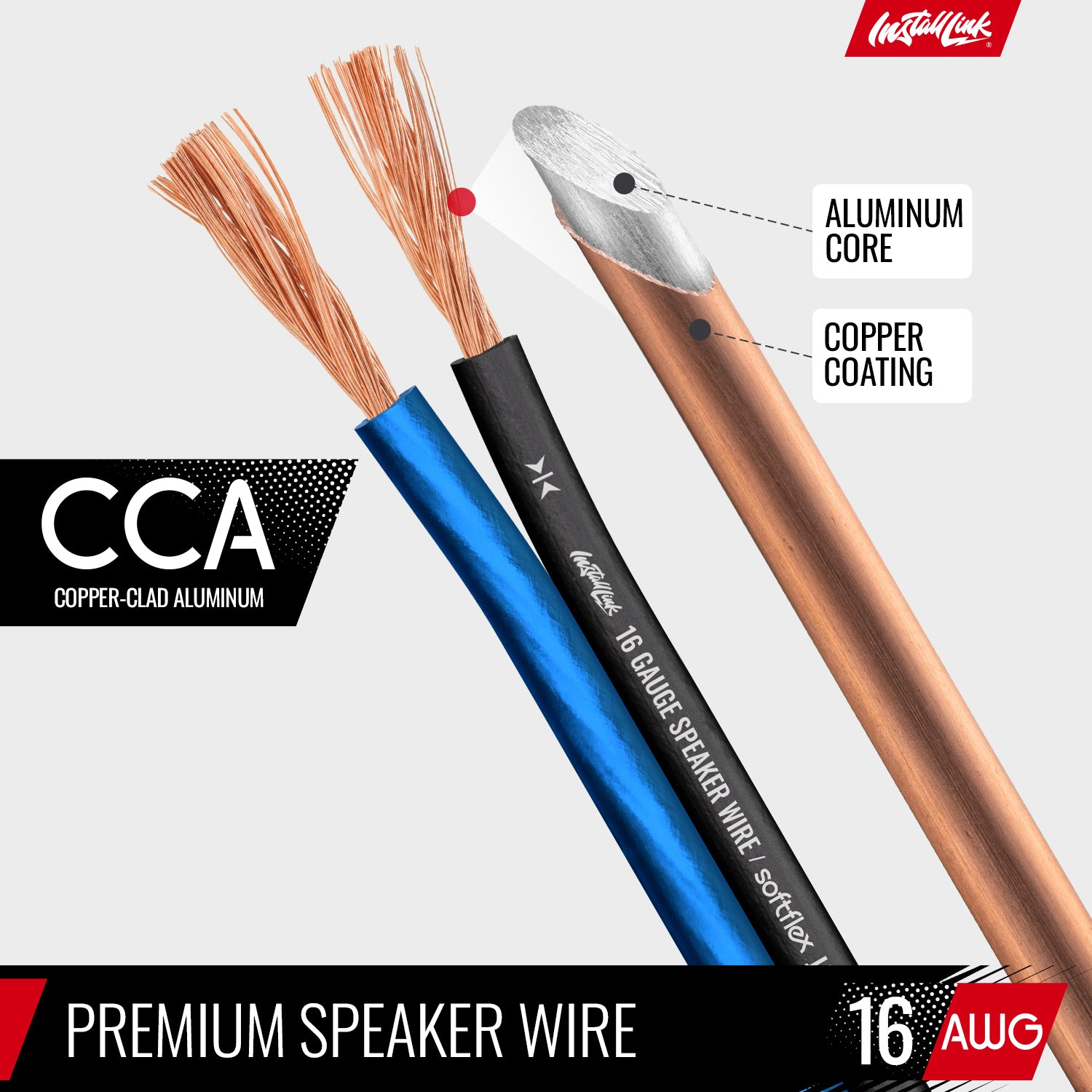 Speaker Wire 16 Gauge CCA, 100ft, Blue/Black image 5