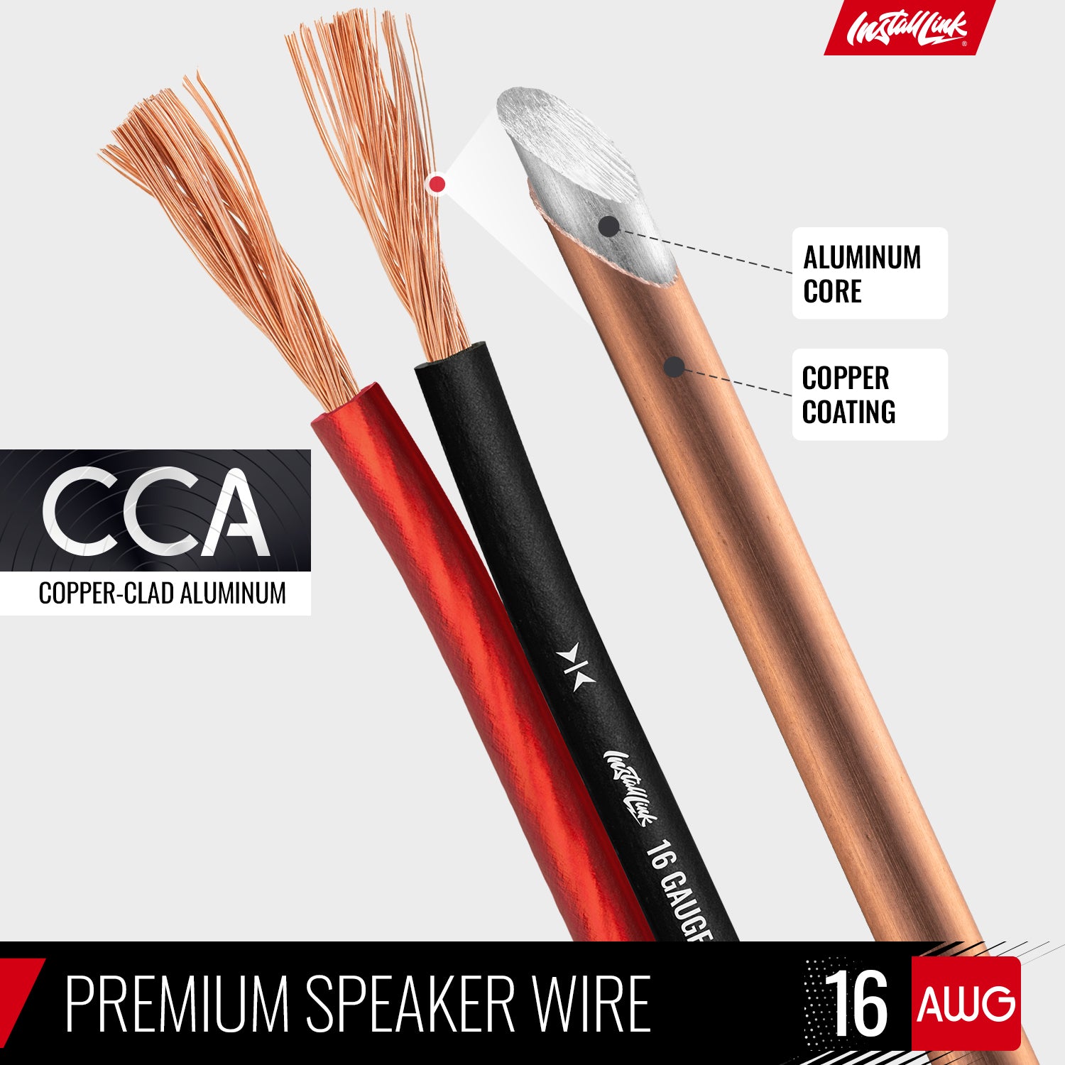 Speaker Wire 16 Gauge, CCA, 100ft, Red/Black image 5