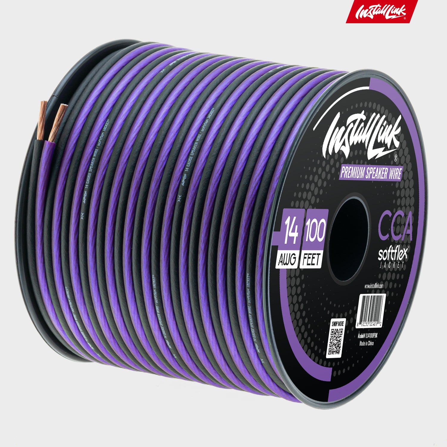 Speaker Wire 14 Gauge, CCA, 100ft, Purple/Black image 8