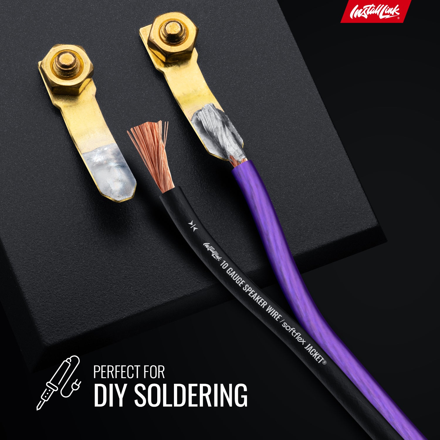 Speaker Wire 10 Gauge, CCA, 50ft, Purple/Black image 4