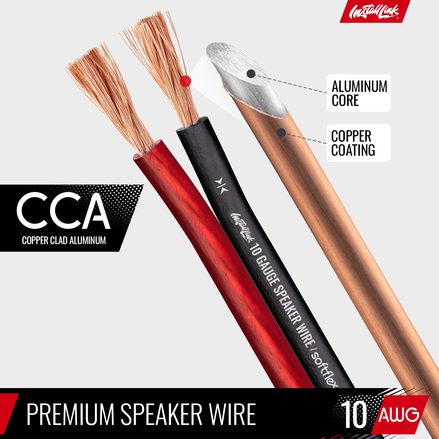 Speaker Wire 10 Gauge, CCA, 50ft, Red/Black image 5
