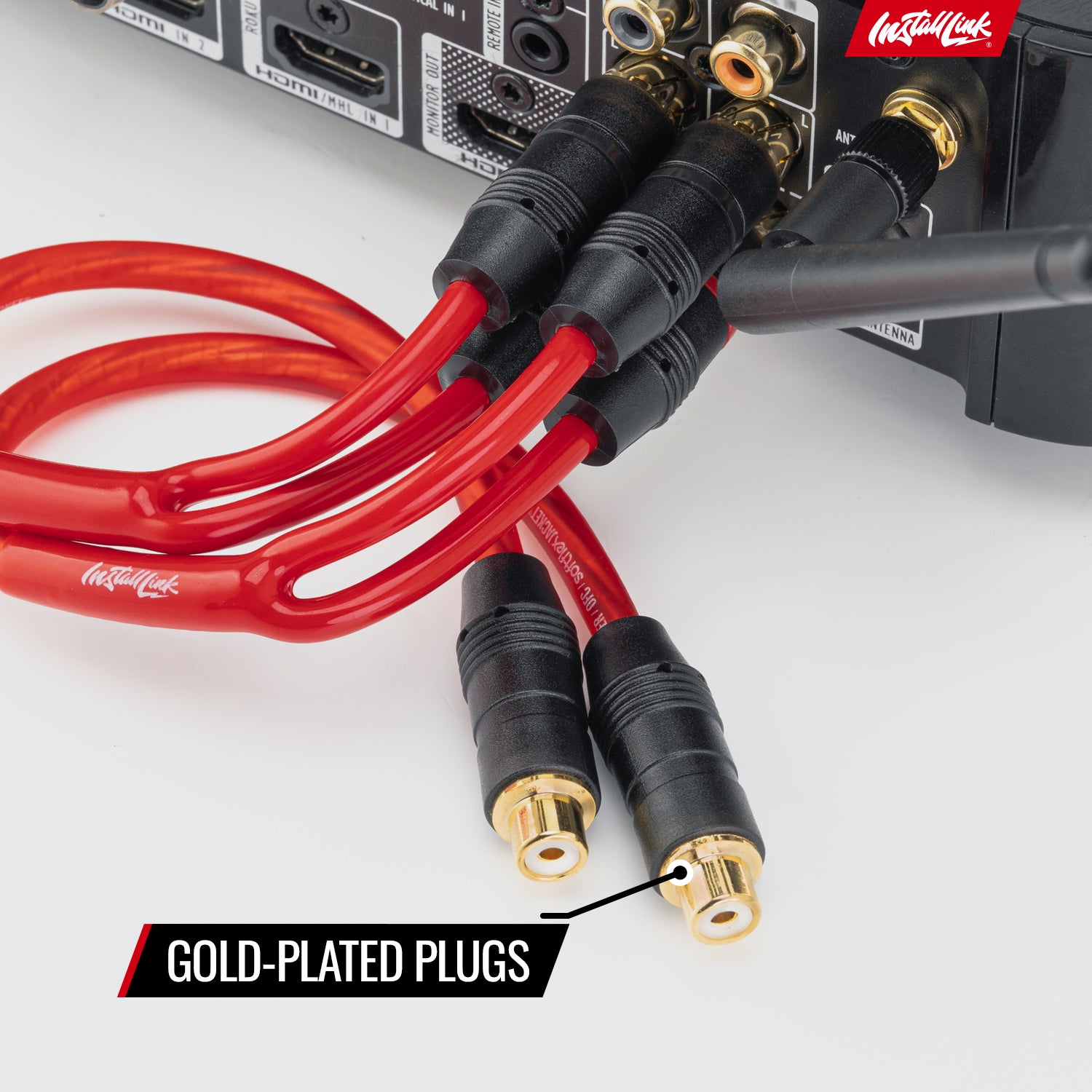 RCA Audio Cable for Subwoofer or Stereo Cable, Y Adapter 1-Female to 2-Male Splitter, Red, 2pk image 7