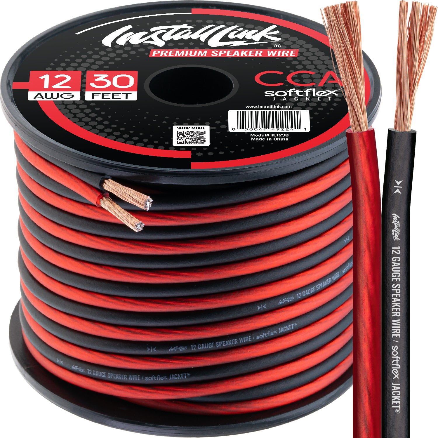 Speaker Wire 12 Gauge CCA, 30ft, Red/Black image 0
