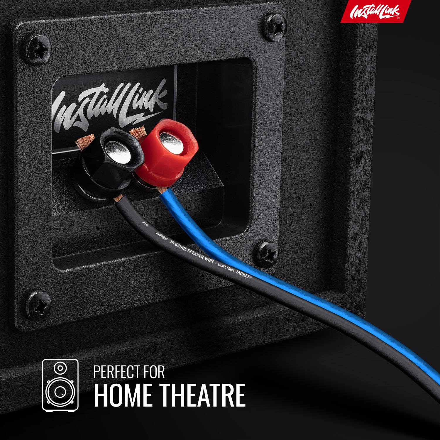 Speaker Wire 16 Gauge CCA, 100ft, Blue/Black image 2