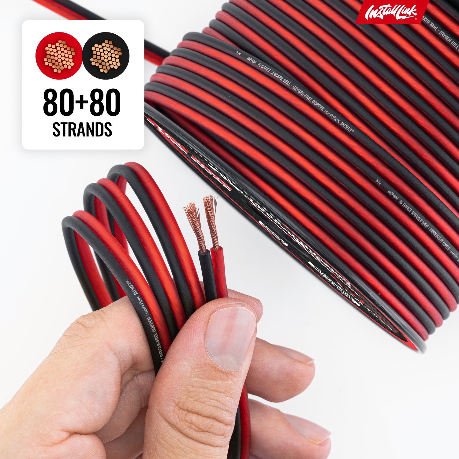 Speaker Wire 16 Gauge, OFC, 100ft, Red/Black image 7
