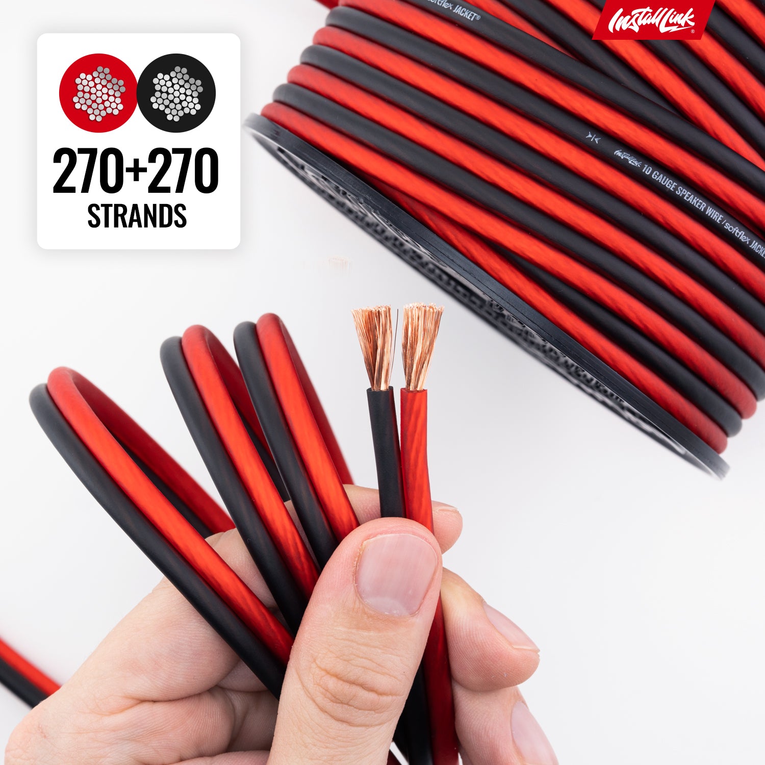 Speaker Wire 10 Gauge, CCA, 50ft, Red/Black image 7