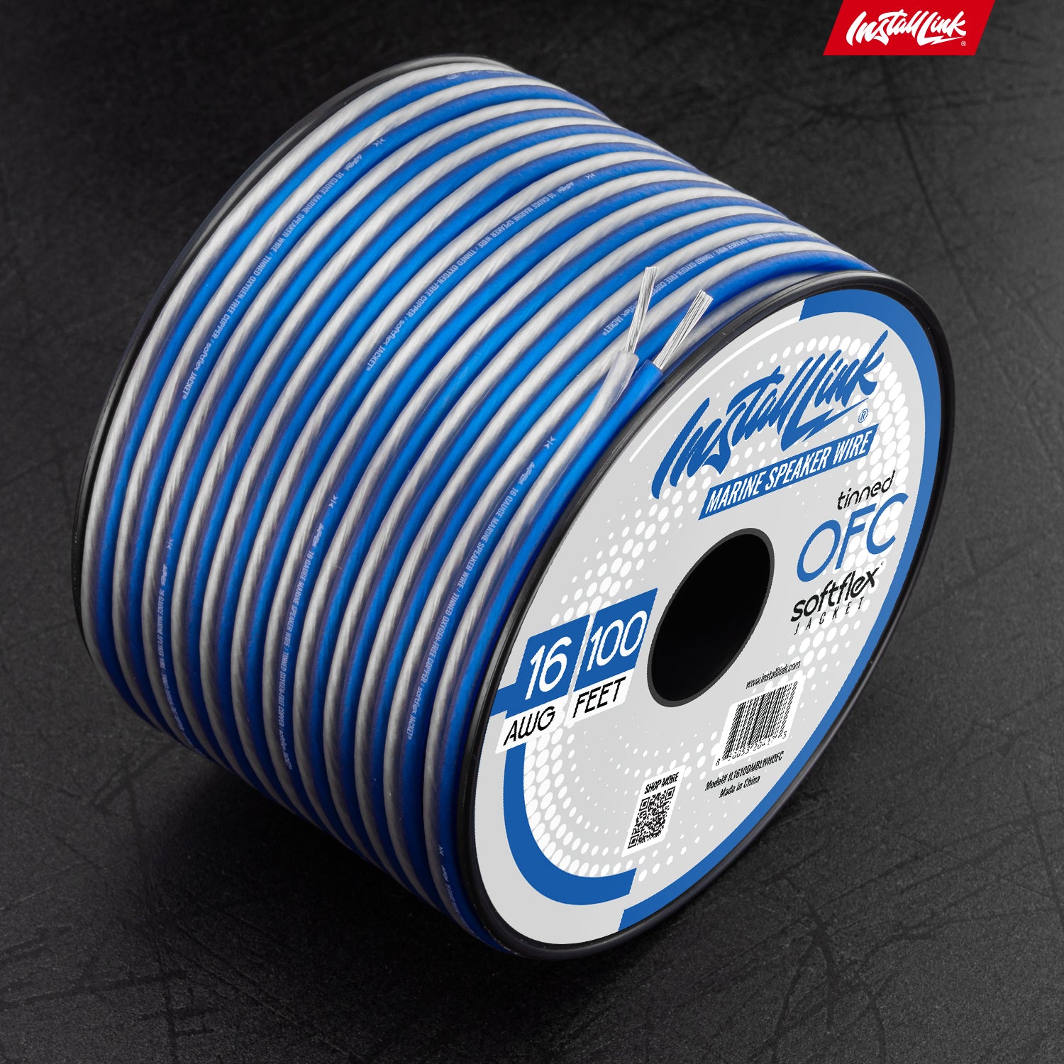 Marine Speaker Wire 16 Gauge, Tinned OFC, 100ft, Blue/White image 8