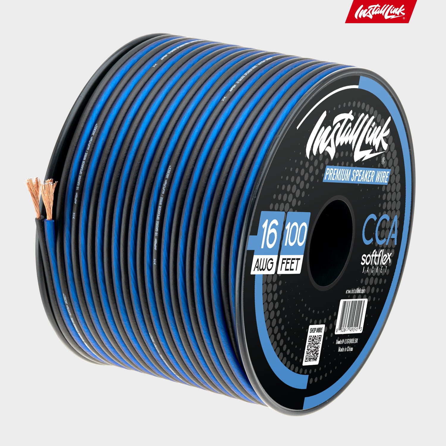 Speaker Wire 16 Gauge CCA, 100ft, Blue/Black image 8