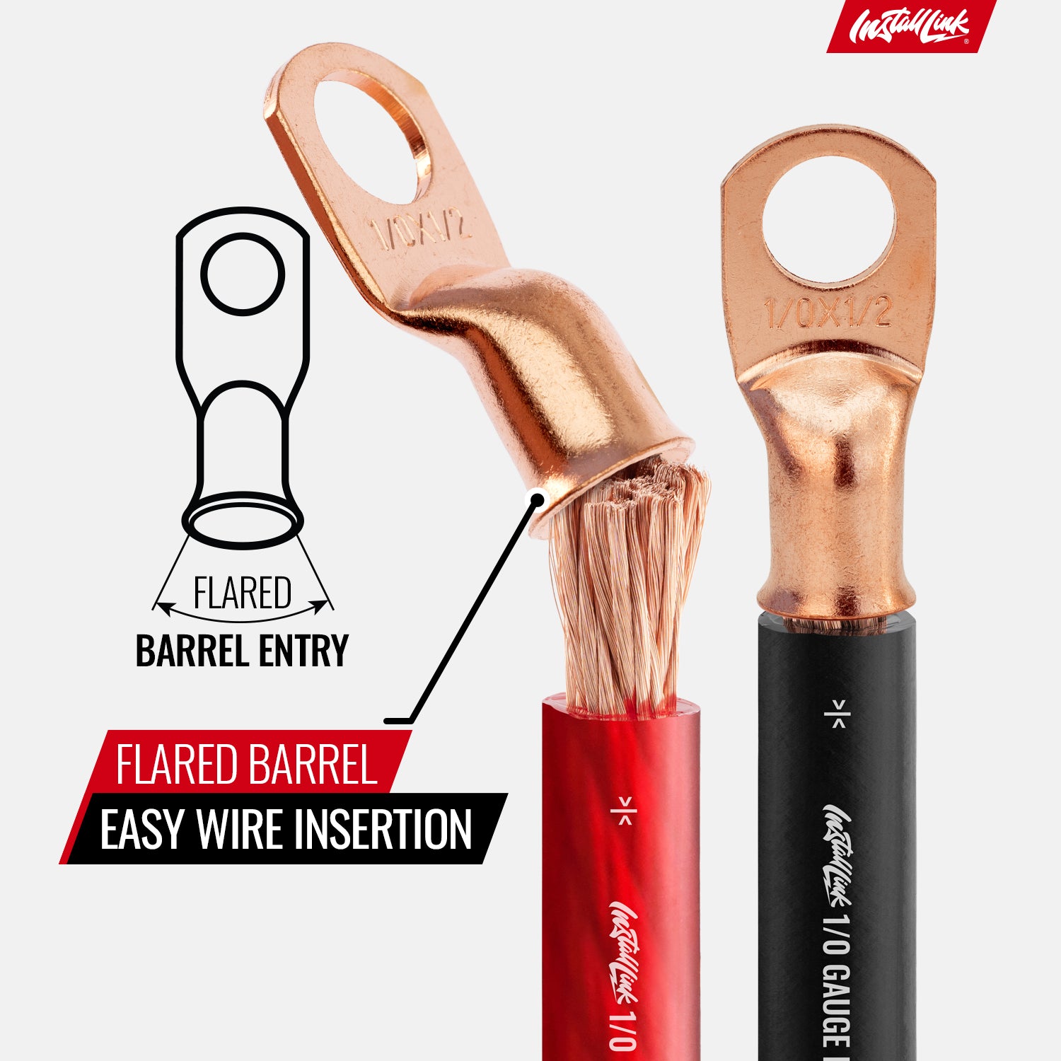 1/0 Gauge Copper Lugs (1/2") with Heat Shrink, 10-Pack image 5