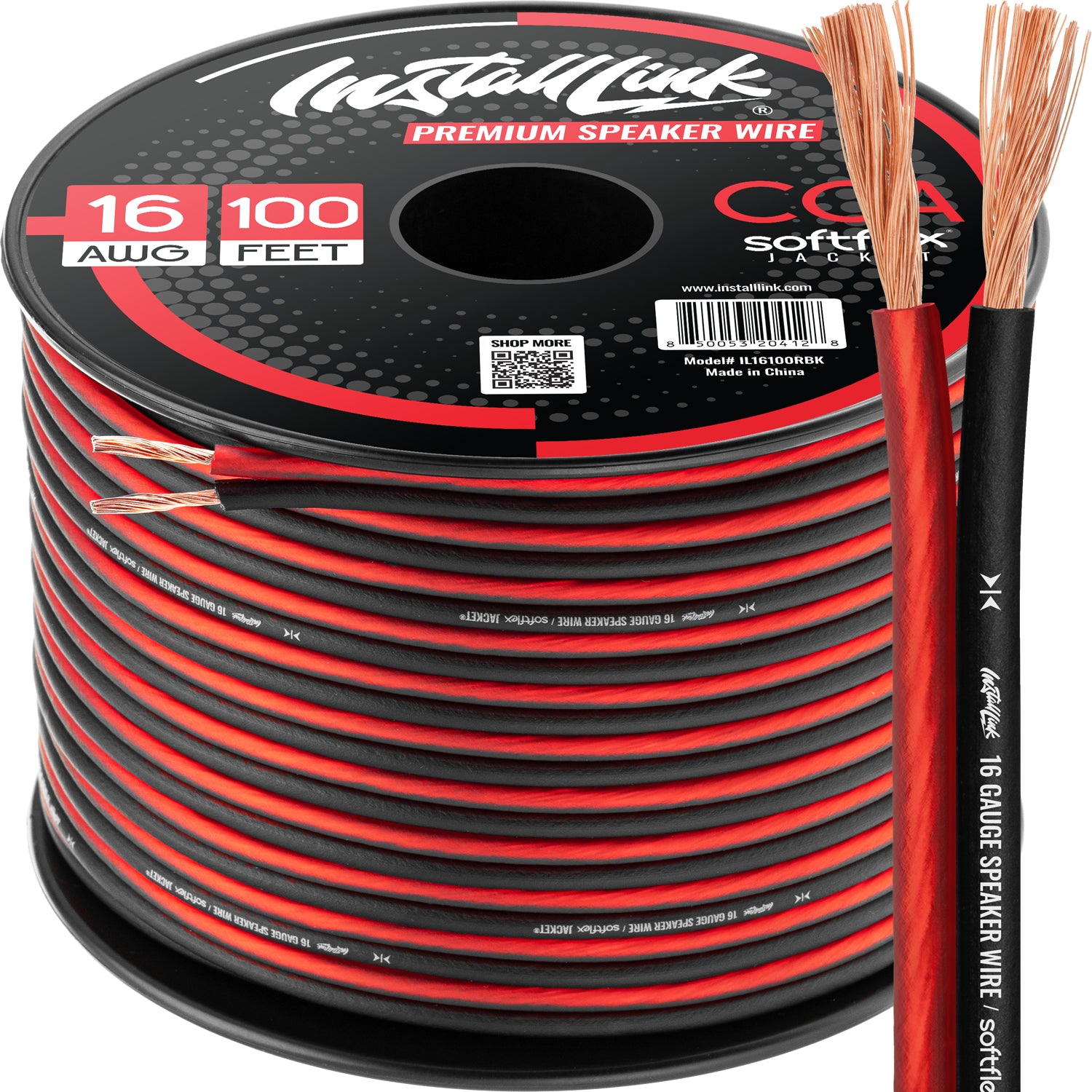 Speaker Wire 16 Gauge, CCA, 100ft, Red/Black image 0