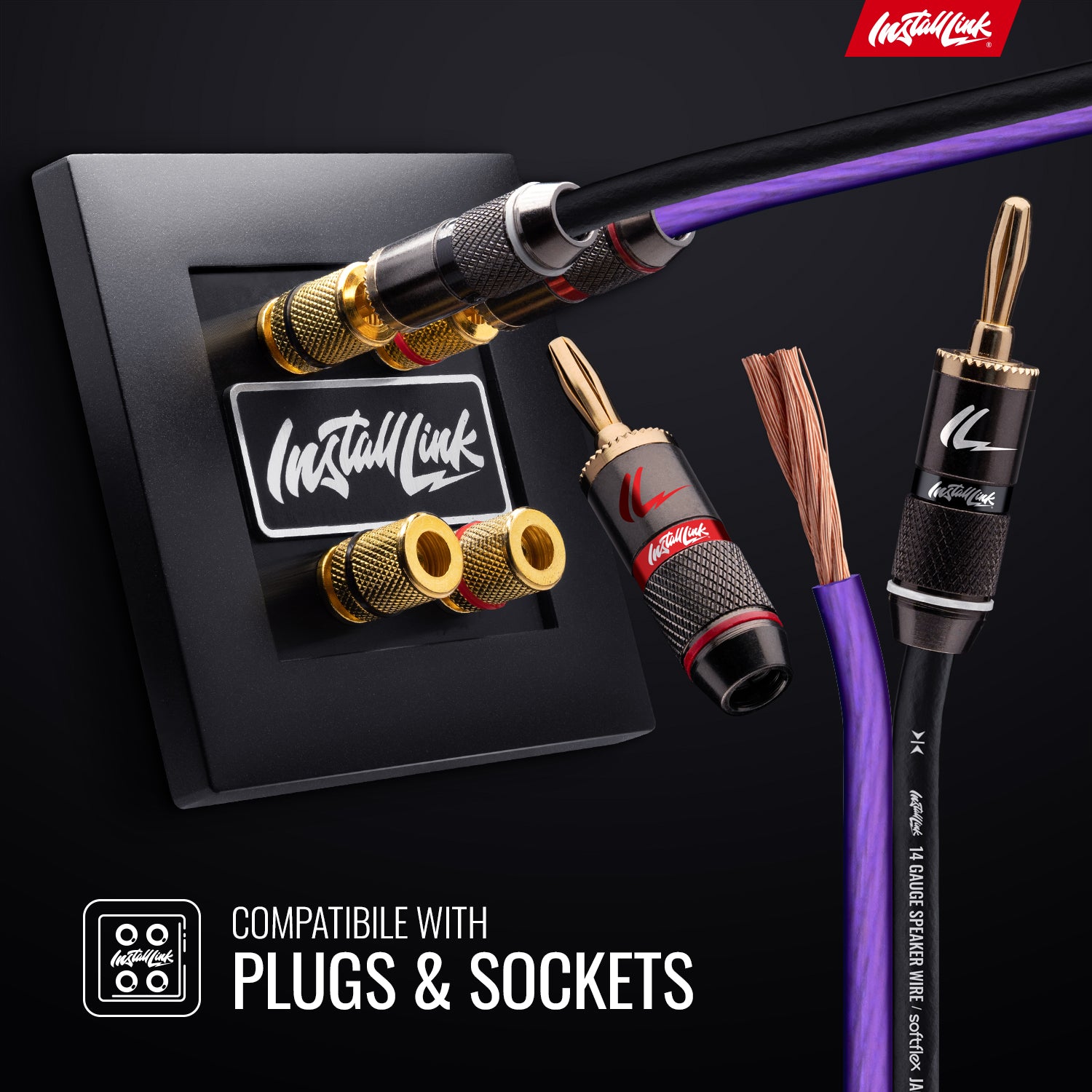 Speaker Wire 14 Gauge, CCA, 100ft, Purple/Black image 3