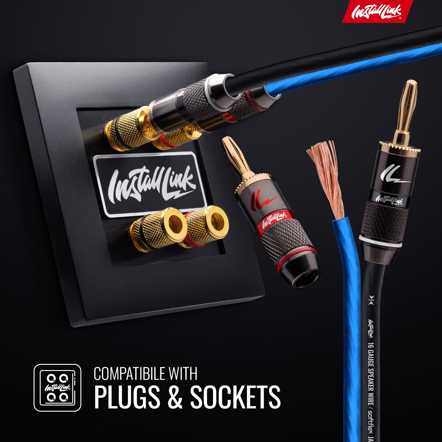 Speaker Wire 16 Gauge CCA, 100ft, Blue/Black image 3