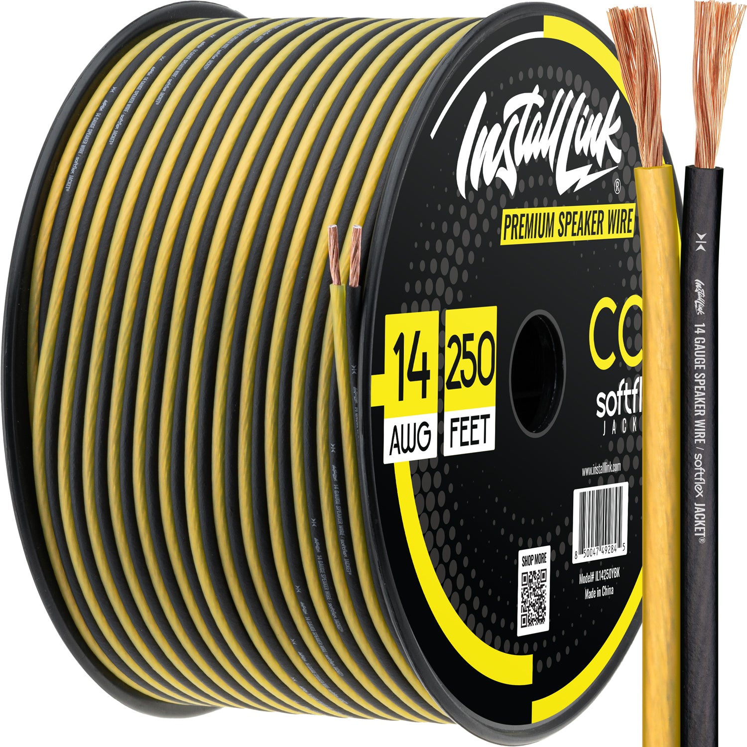 Speaker Wire 14 Gauge, CCA, 250ft, Yellow/Black image 0