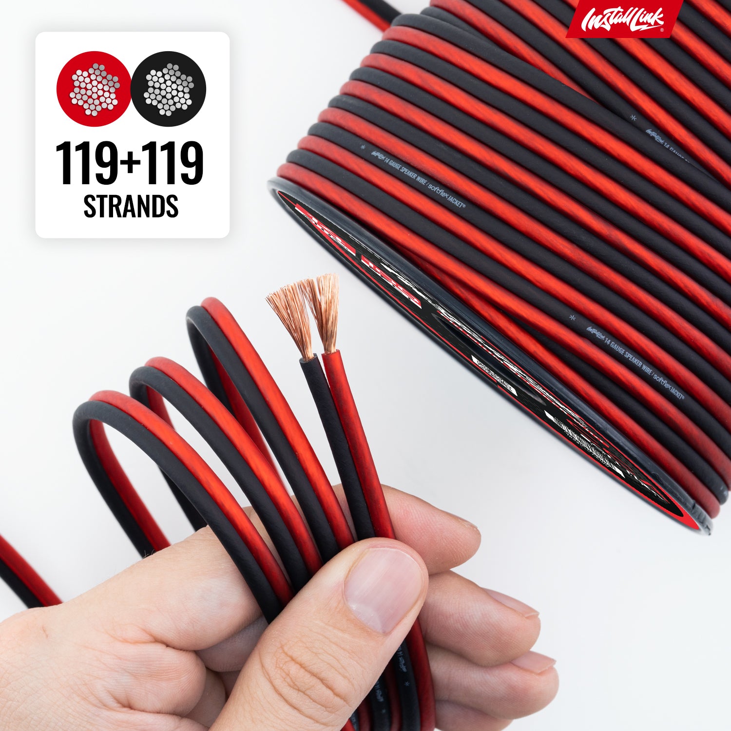 Speaker Wire 14 Gauge CCA, 100ft, Red/Black image 7
