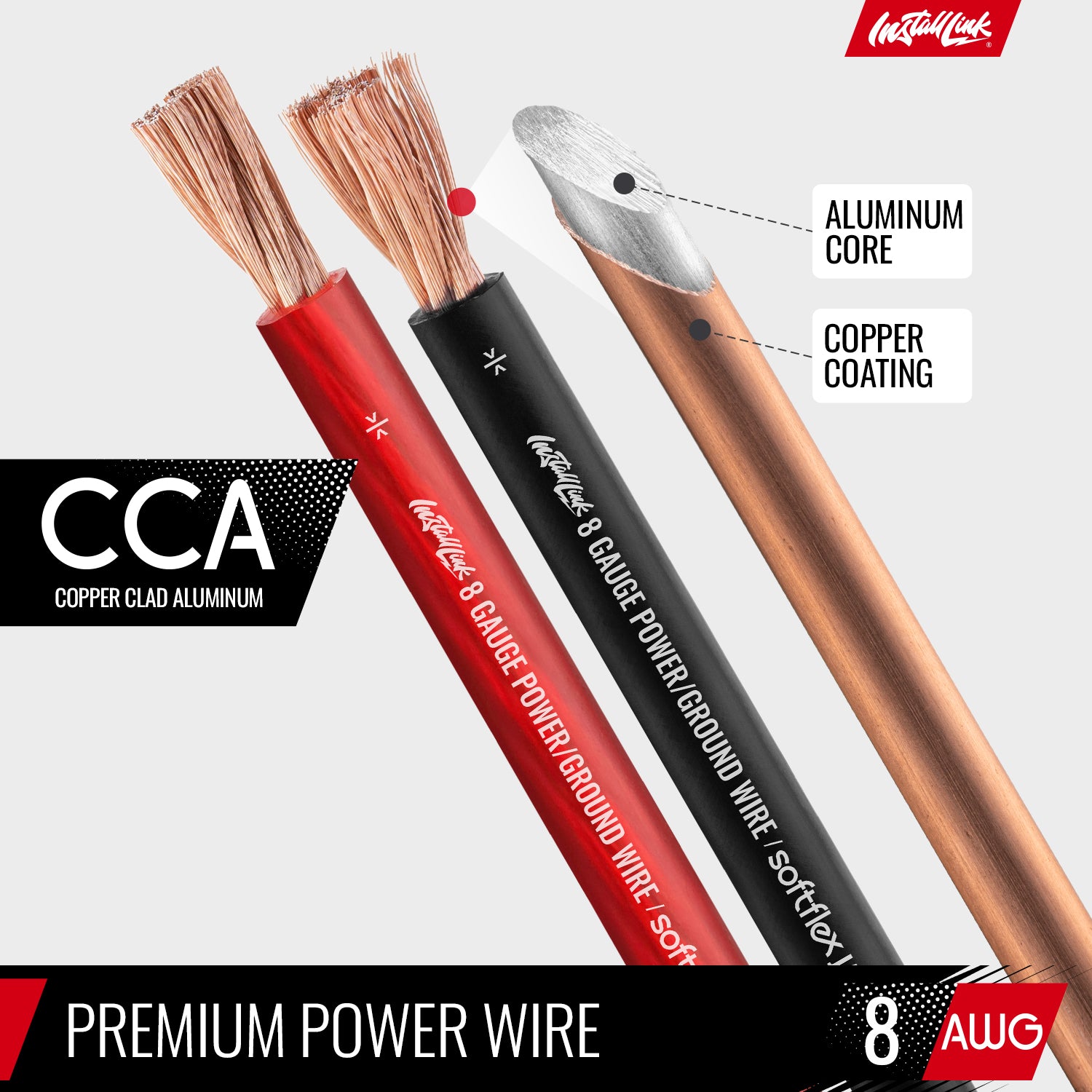 8 Gauge Power or Ground Wire Cable 25ft Red, 25ft Black (50 Feet Total), CCA image 4
