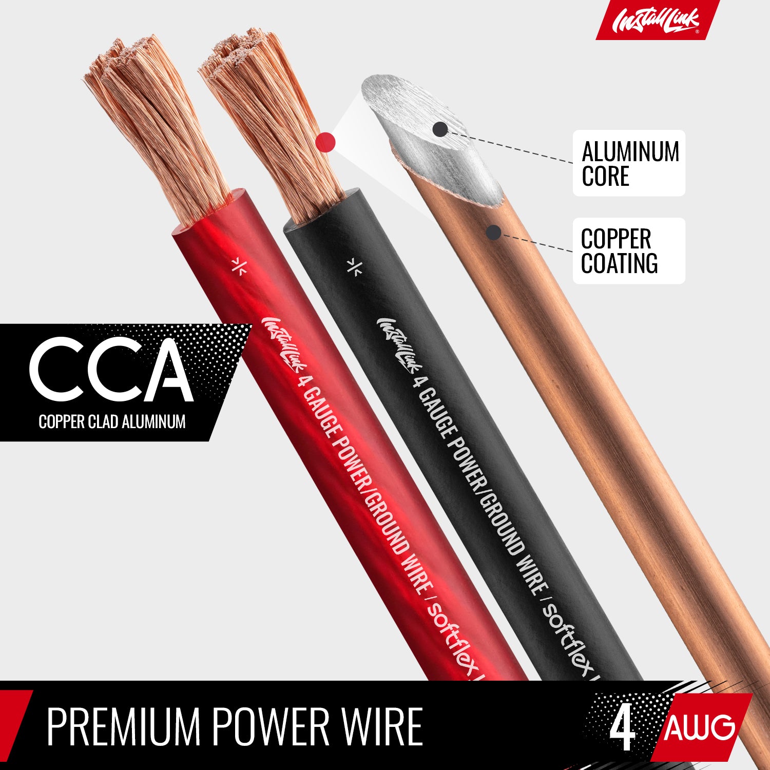 4 Gauge, Power or Ground Wire Cable 25ft Red, 25ft Black (50 Feet Total), CCA image 4