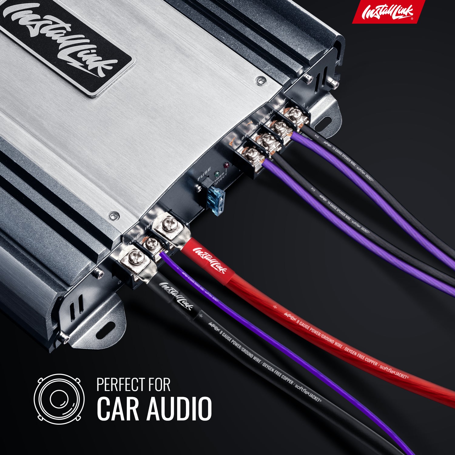 Speaker Wire 14 Gauge, CCA, 100ft, Purple/Black image 1