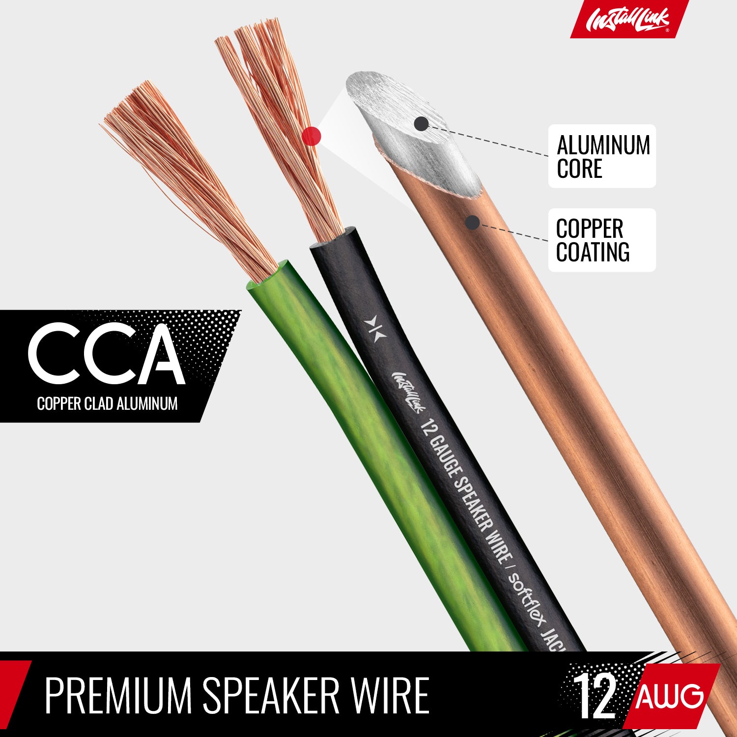 Speaker Wire 12 Gauge, CCA, 30ft, Green/Black image 5