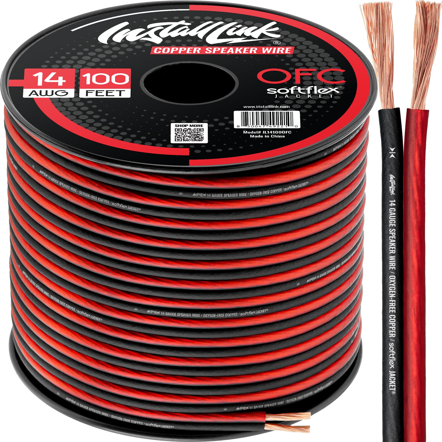 Speaker Wire 14 Gauge, OFC, 100ft, Red/Black image 0