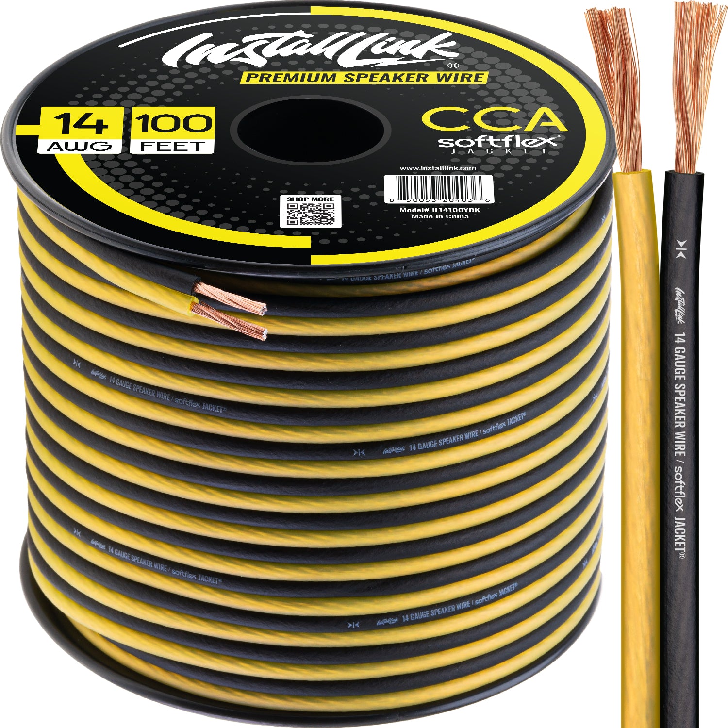 Speaker Wire 14 Gauge CCA, 100ft, Yellow/Black image 0