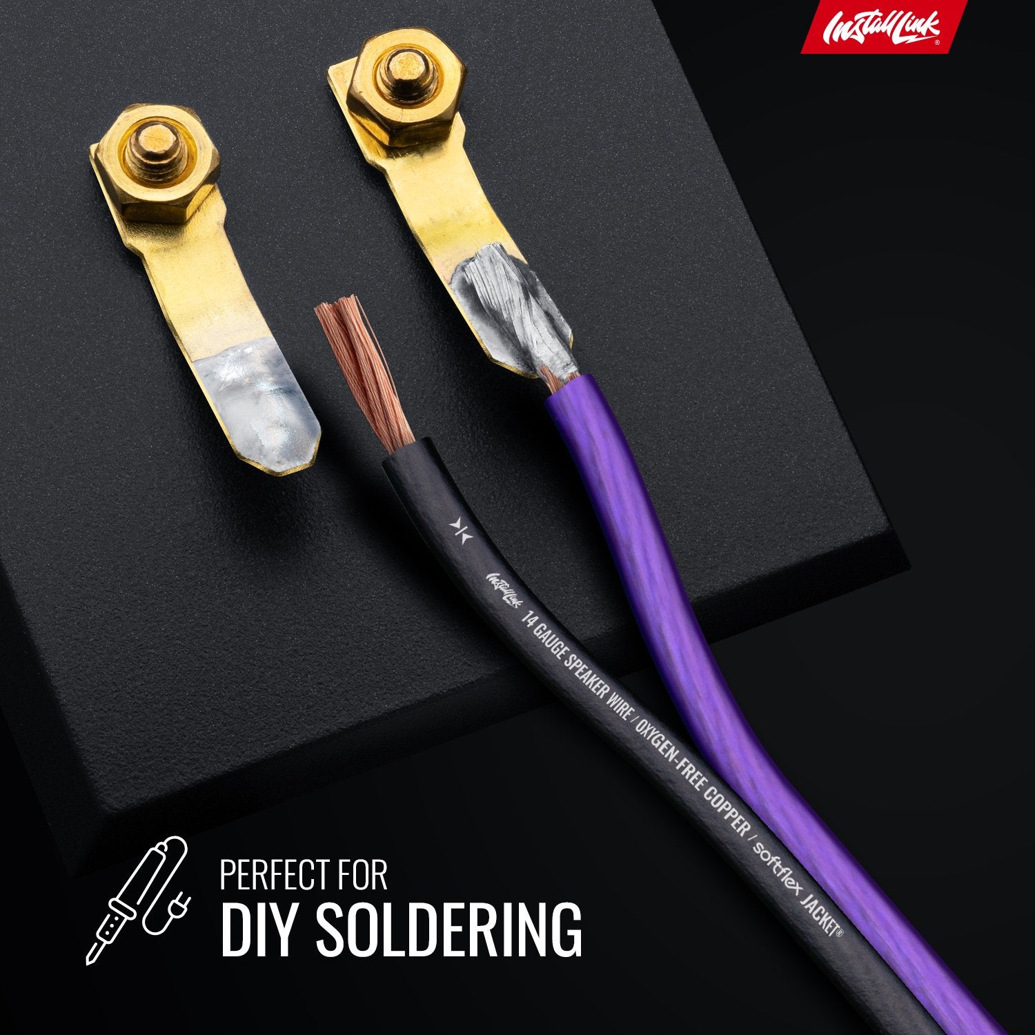 Speaker Wire 14 Gauge, OFC, 100ft, Purple/Black image 4