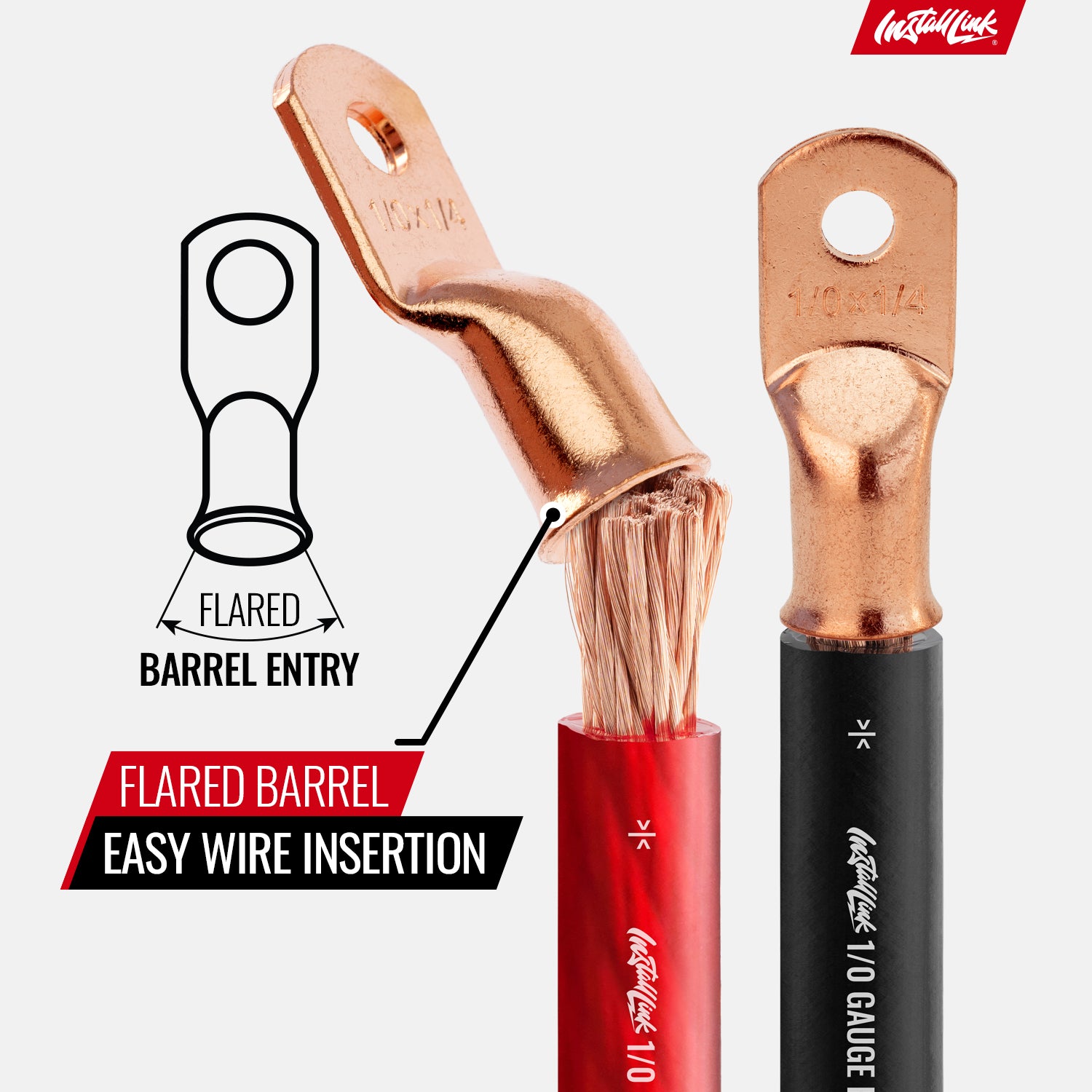 1/0 Gauge Copper Lugs (1/4") with Heat Shrink, 10-Pack image 5