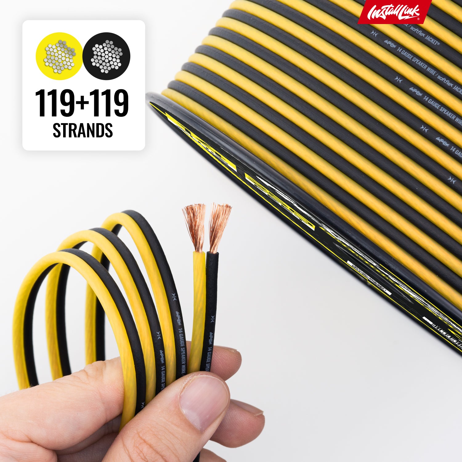 Speaker Wire 14 Gauge, CCA, 250ft, Yellow/Black image 7