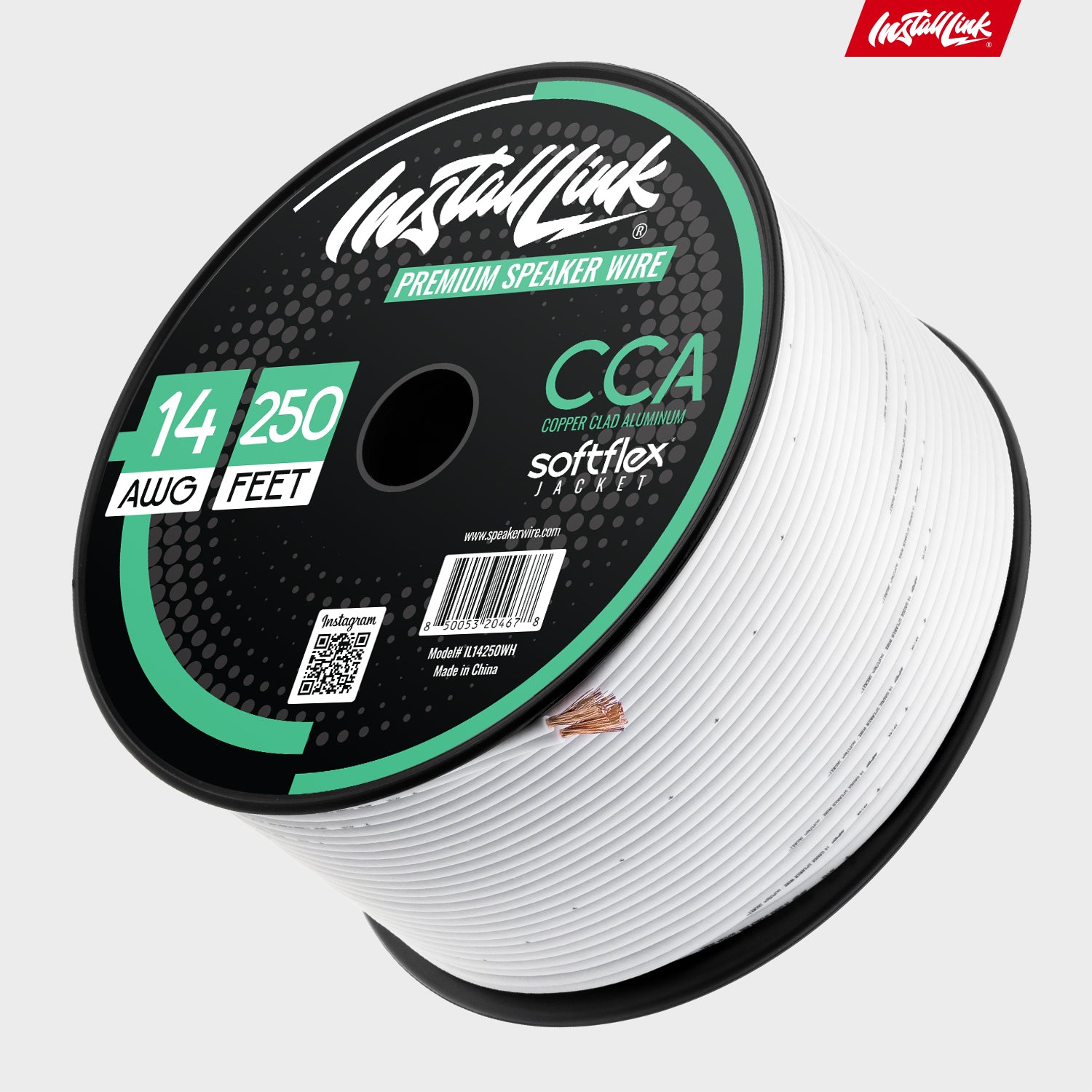14 Gauge Speaker Wire CCA, 250ft, White/White image 8