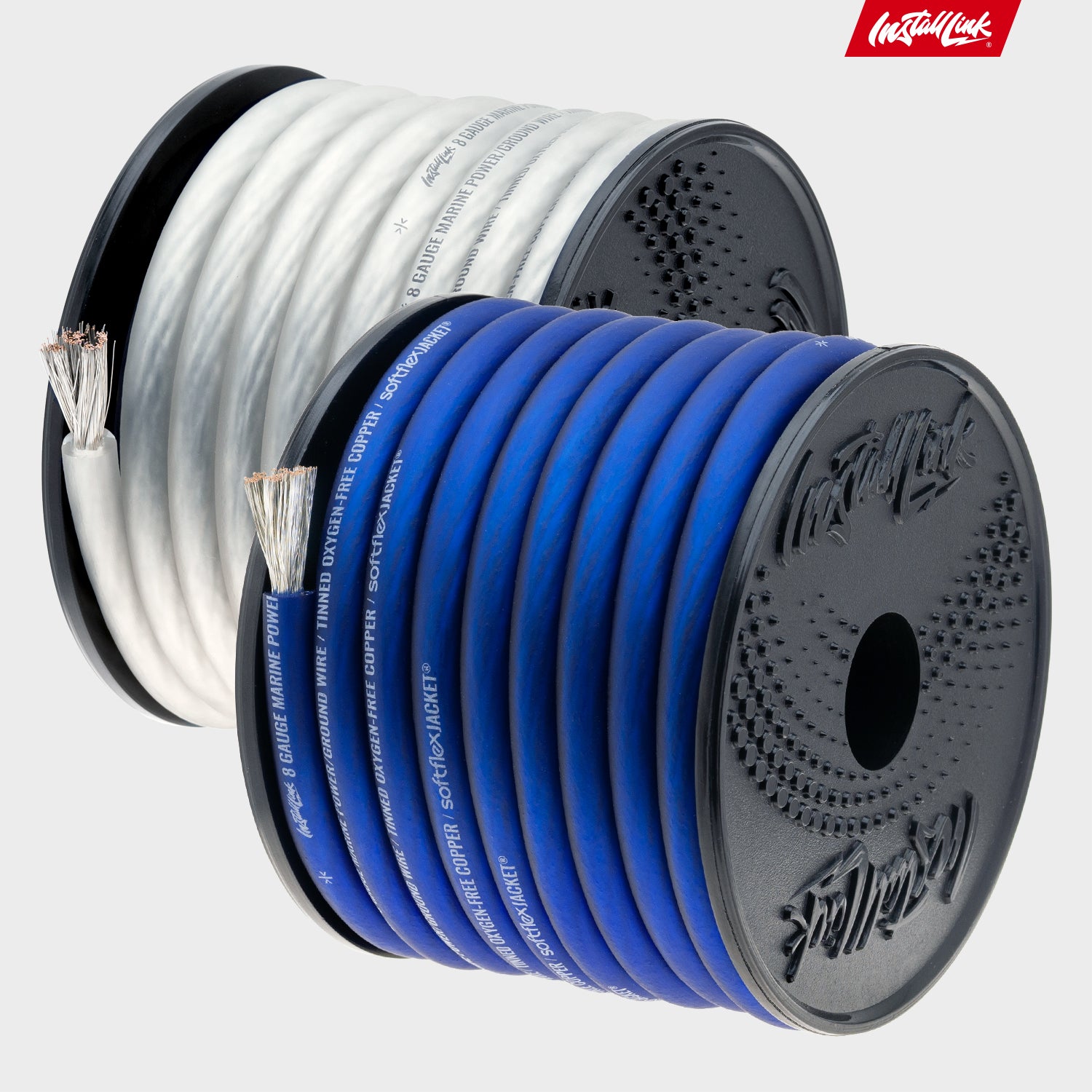 8 Gauge Power or Ground Wire 25ft Blue, 25ft White (50 Feet Total), Tinned OFC image 8