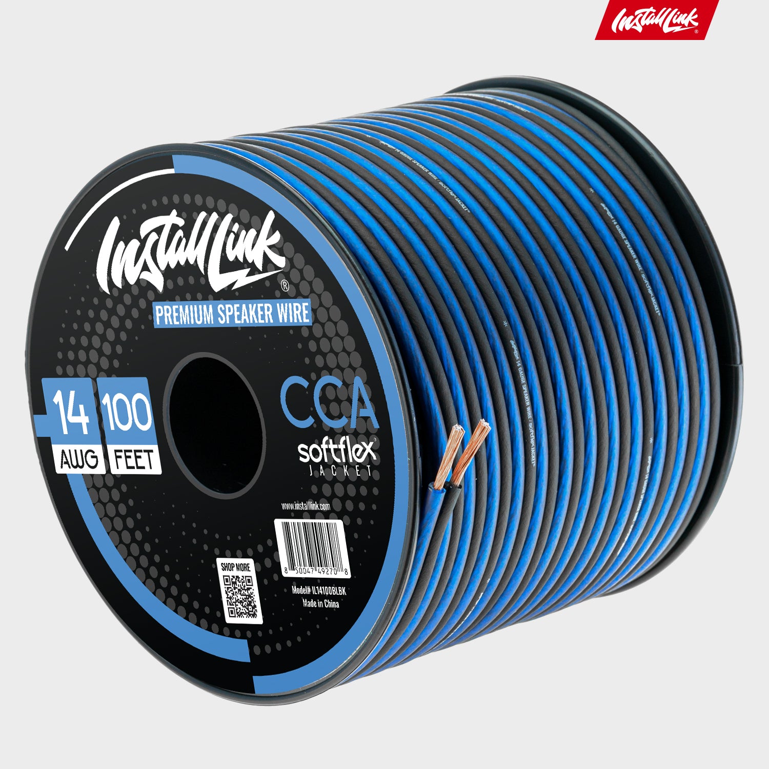 Speaker Wire 14 Gauge, CCA, 100ft, Blue/Black image 8