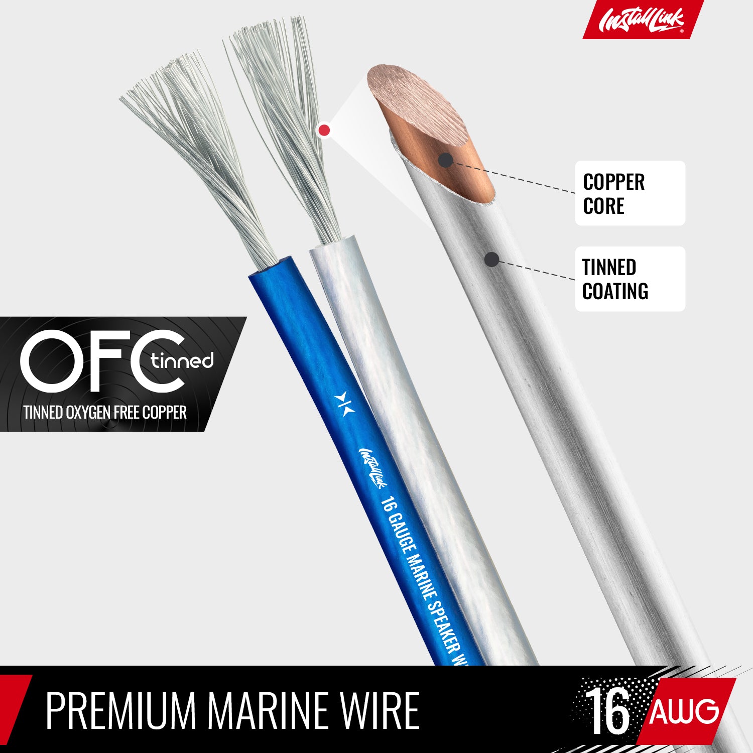 Marine Speaker Wire 16 Gauge, Tinned OFC, 100ft, Blue/White image 6