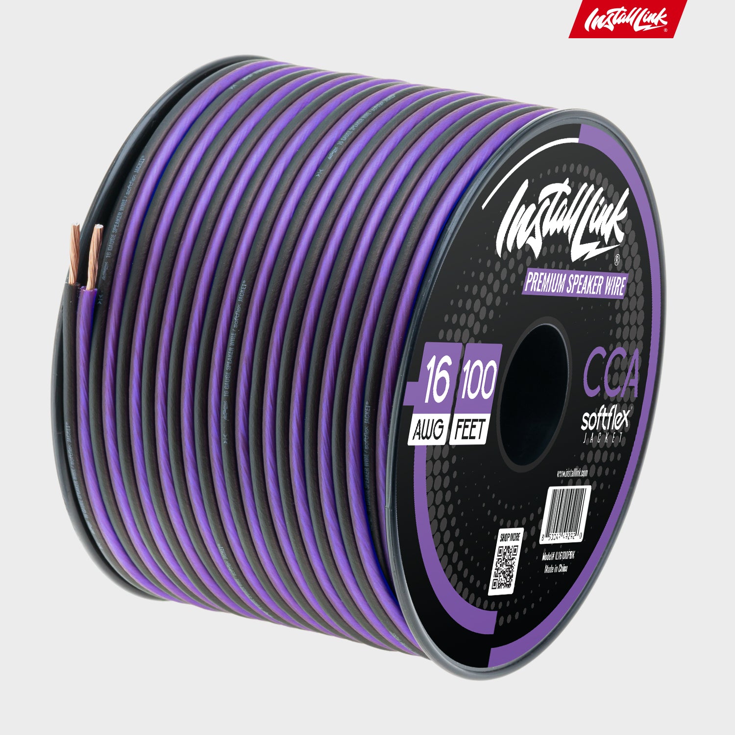 Speaker Wire 16 Gauge, CCA, 100ft, Purple/Black image 8