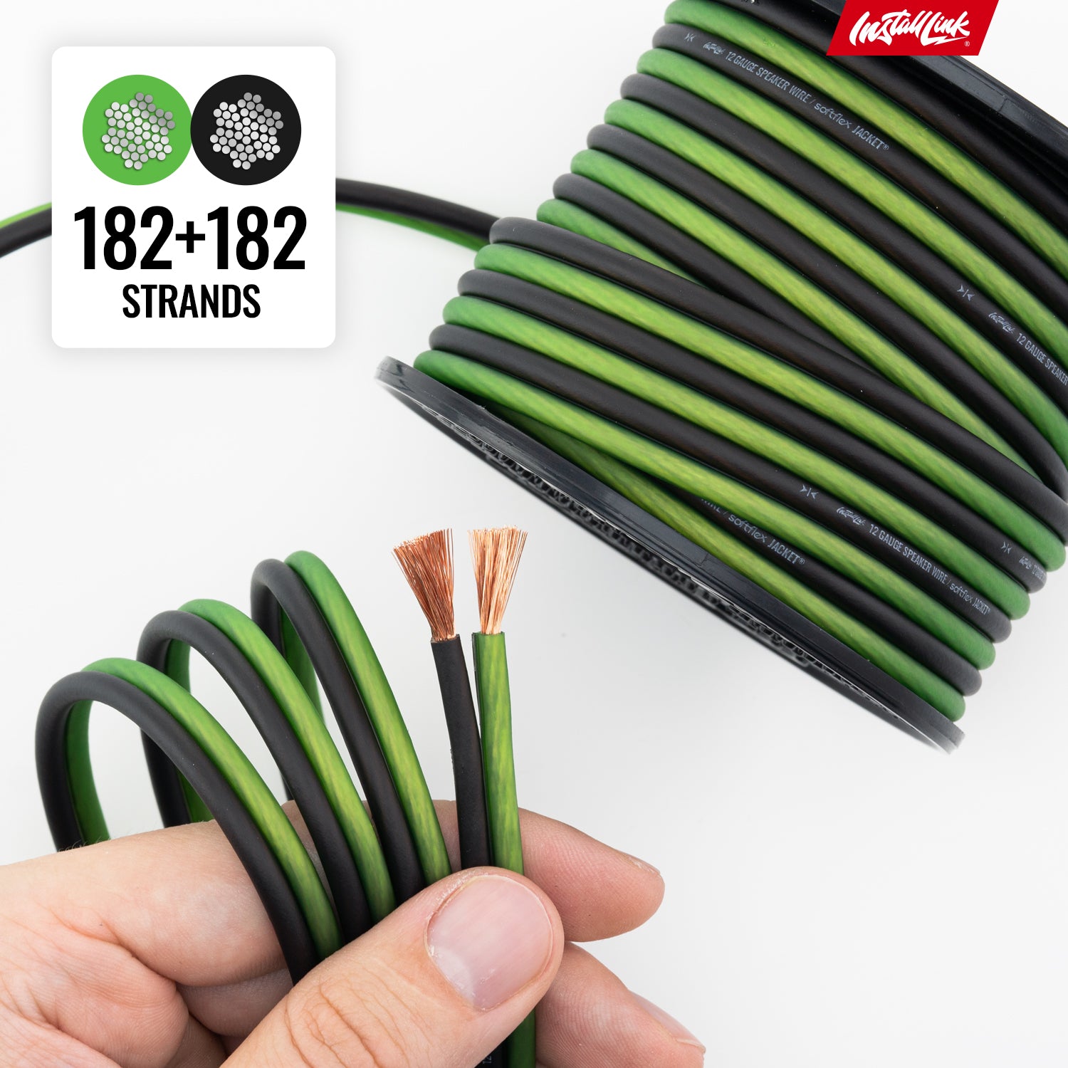 Speaker Wire 12 Gauge, CCA, 30ft, Green/Black image 7