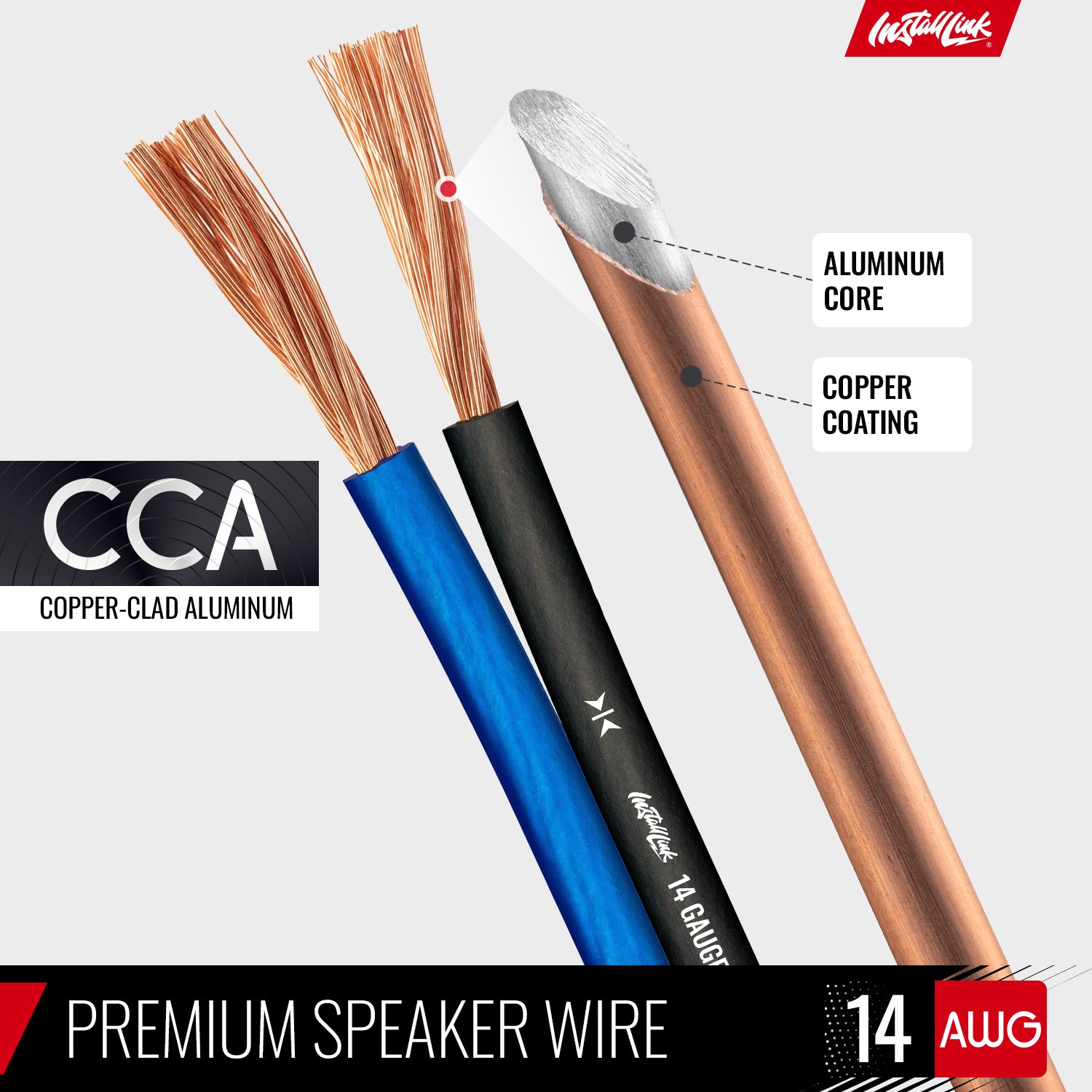 Speaker Wire 14 Gauge, CCA, 100ft, Blue/Black image 1