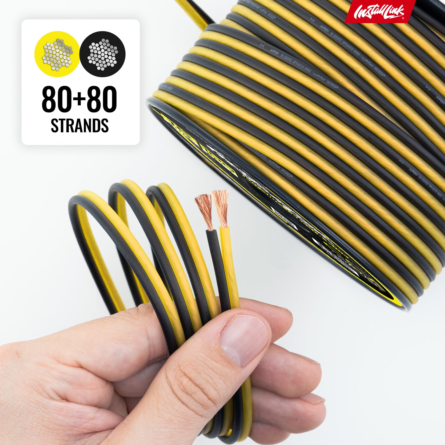 Speaker Wire 16 Gauge, CCA, 100ft, Yellow/Black image 7