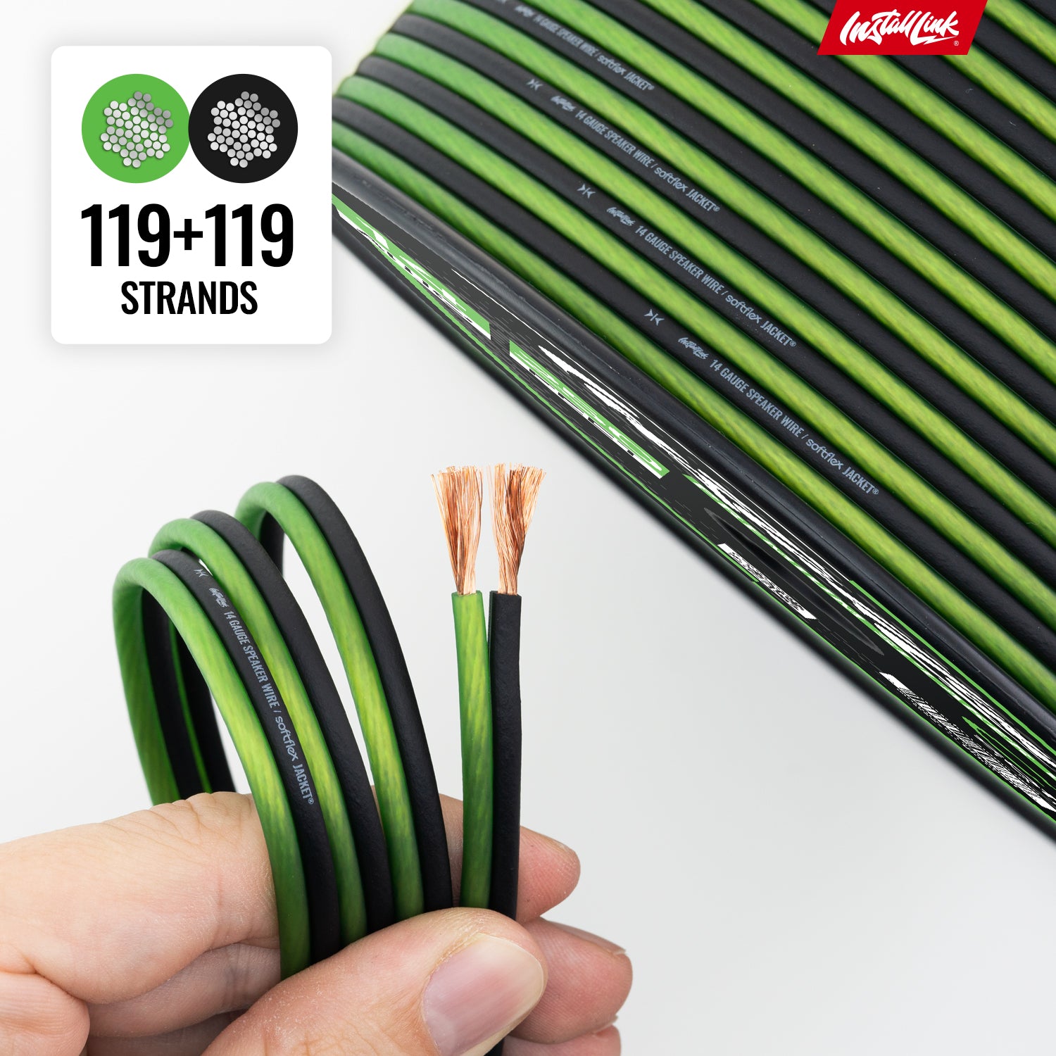 Speaker Wire 14 Gauge, CCA, 250ft, Green/Black image 7