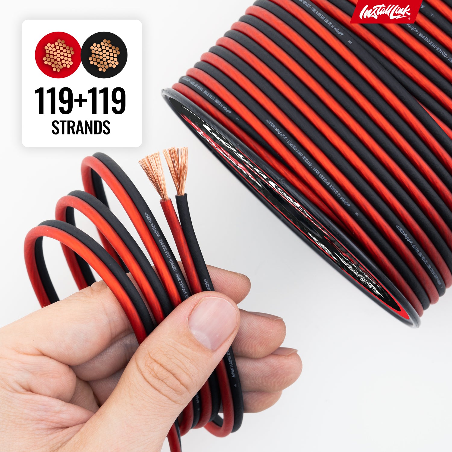 Speaker Wire 14 Gauge, OFC, 100ft, Red/Black image 7