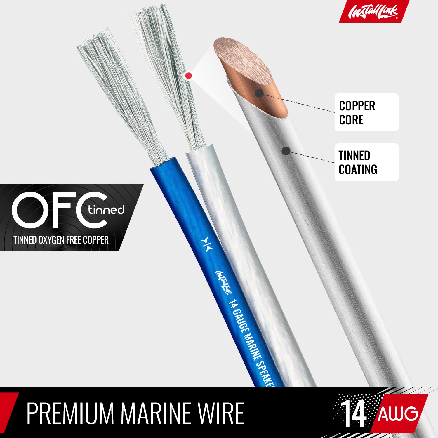 Marine Speaker Wire 14 Gauge, Tinned OFC, 100ft, Blue/White image 6