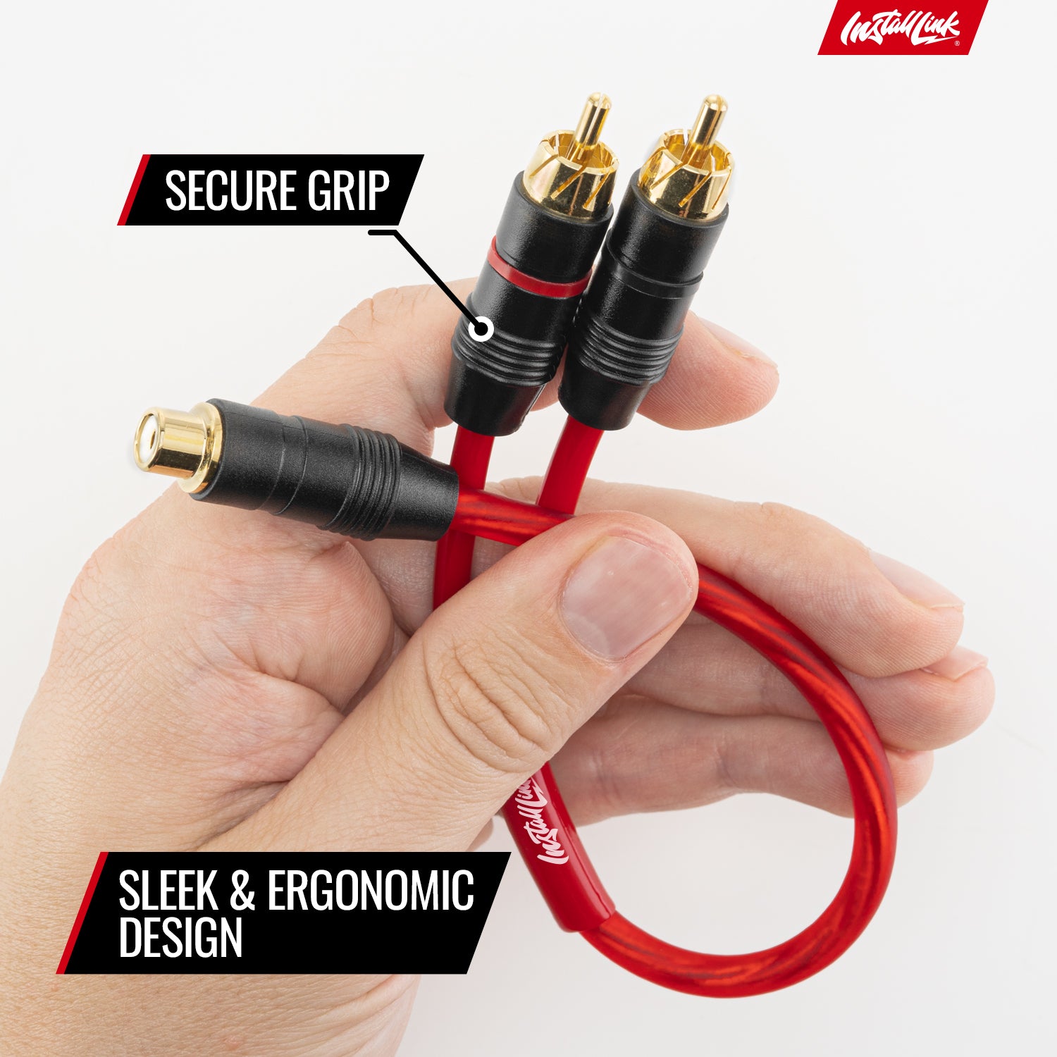 RCA Audio Cable for Subwoofer or Stereo Cable, Y Adapter 1-Female to 2-Male Splitter, Red, 2pk image 3