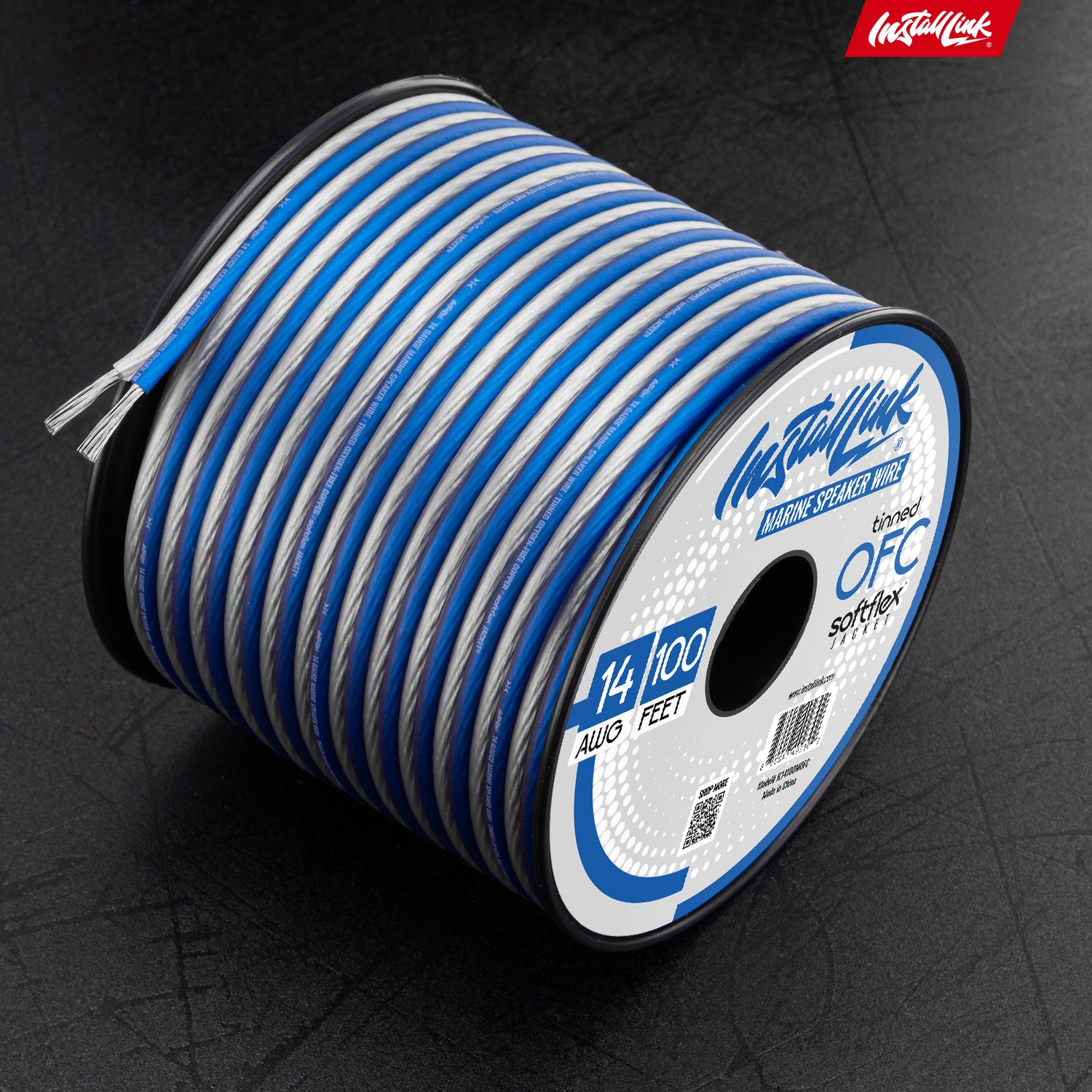 Marine Speaker Wire 14 Gauge, Tinned OFC, 100ft, Blue/White image 8