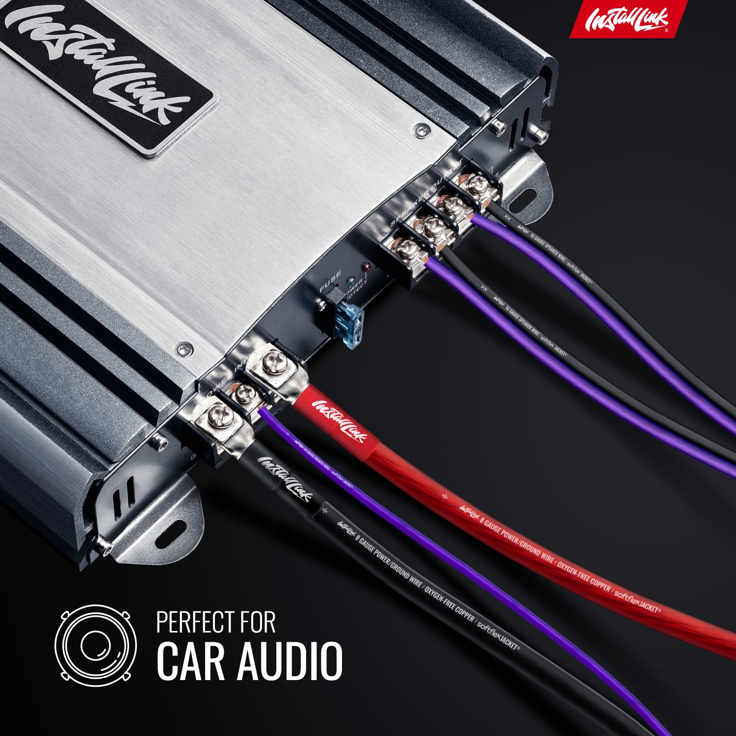 Speaker Wire 16 Gauge, CCA, 100ft, Purple/Black image 1