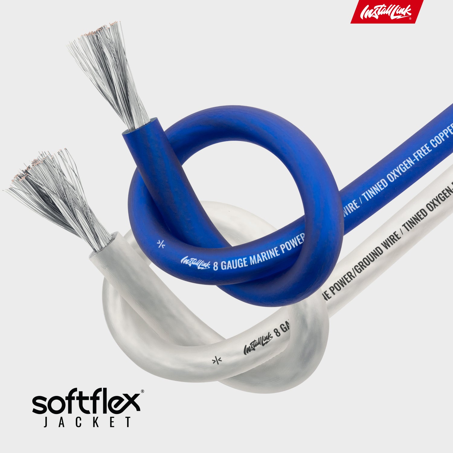 8 Gauge Power or Ground Wire 25ft Blue, 25ft White (50 Feet Total), Tinned OFC image 7
