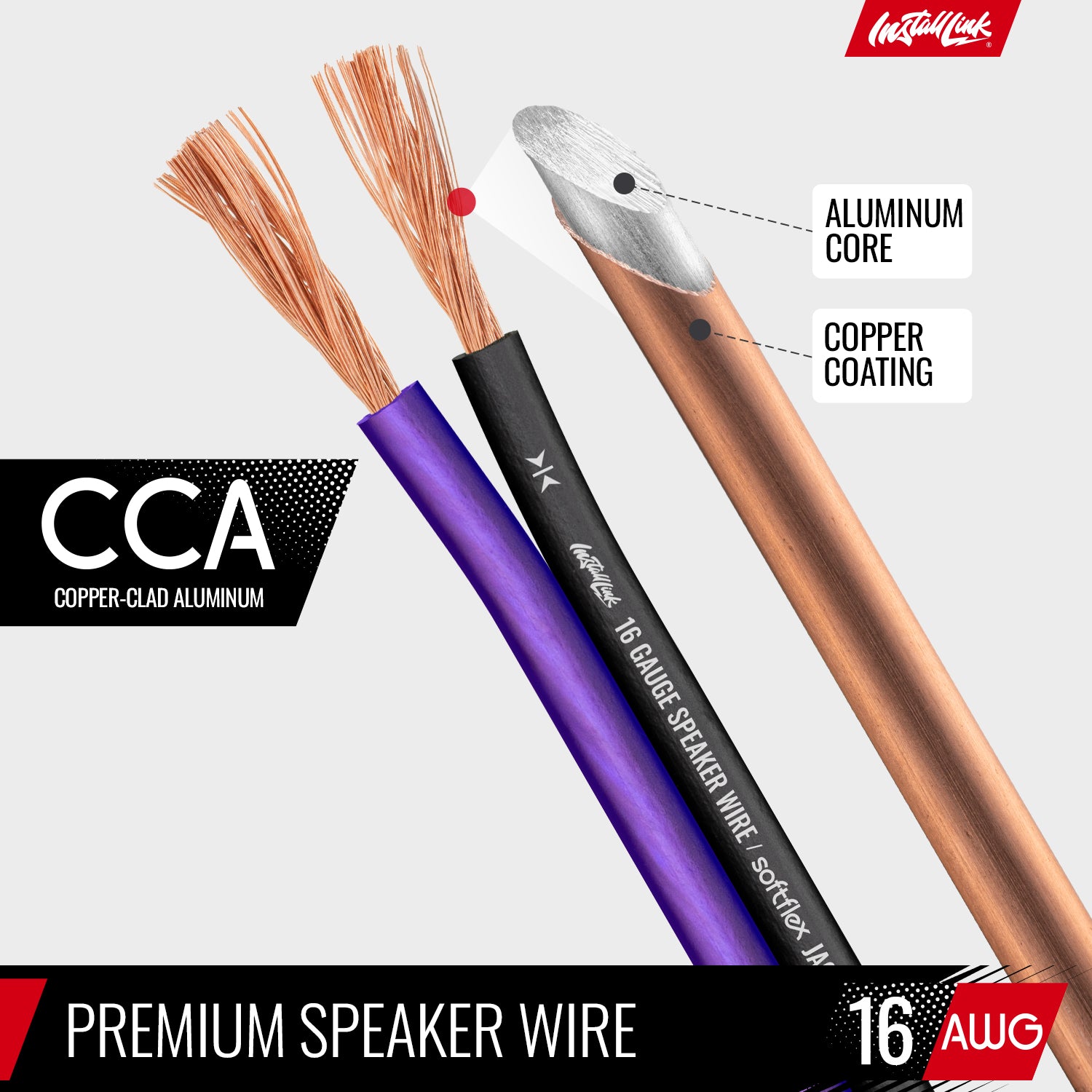 Speaker Wire 16 Gauge, CCA, 100ft, Purple/Black image 5
