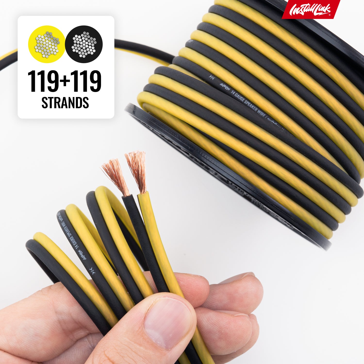 Speaker Wire 14 Gauge, CCA, 30ft, Yellow/Black image 7