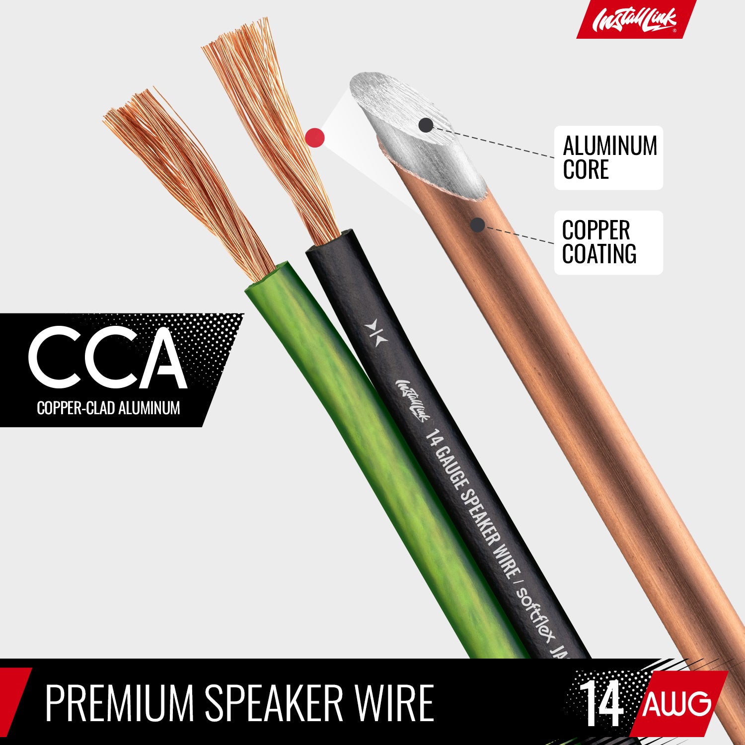 Speaker Wire 14 Gauge, CCA, 100ft, Green/Black image 5