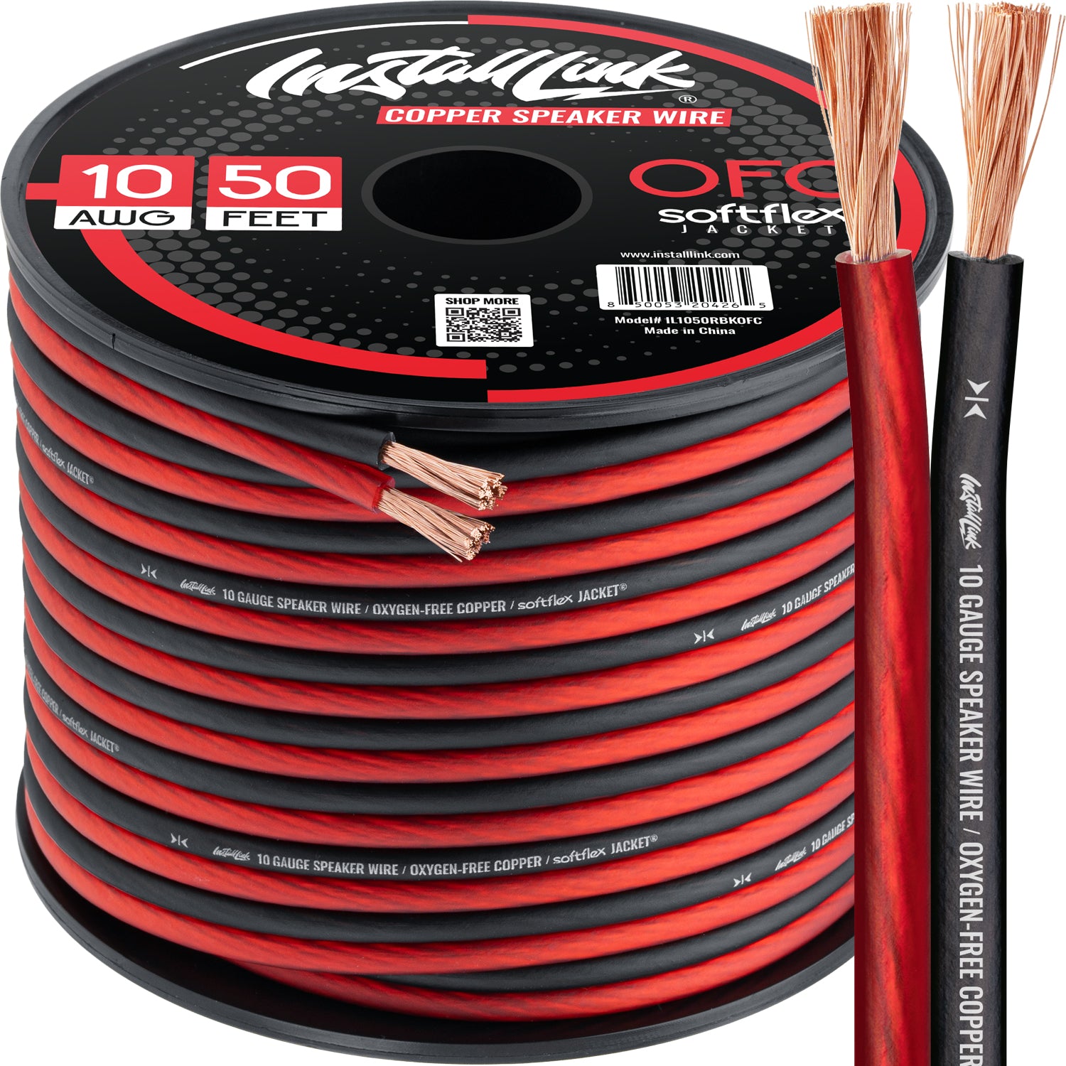 Speaker Wire 10 Gauge, OFC, 50ft, Red/Black image 0
