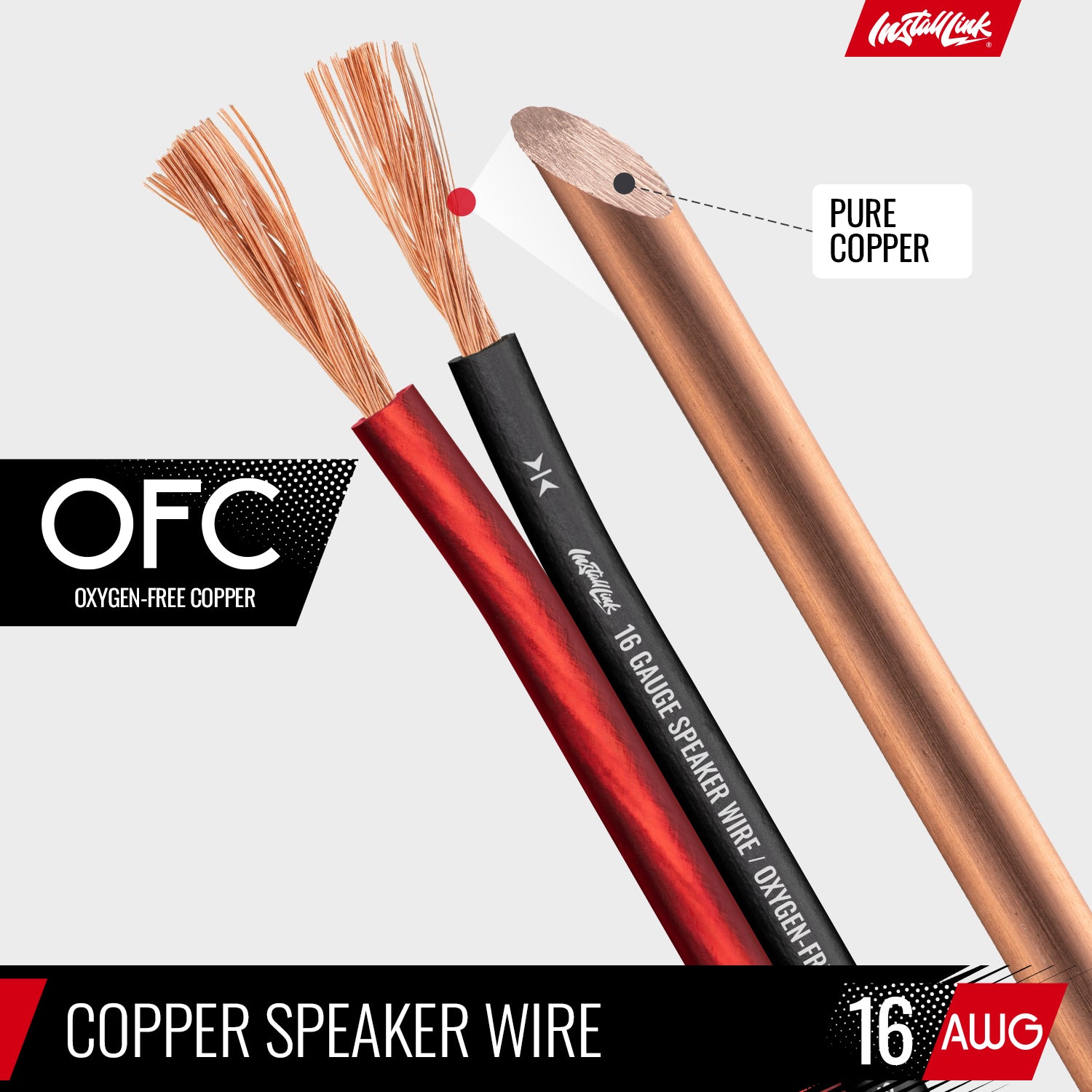 Speaker Wire 16 Gauge, OFC, 30ft, Red/Black image 5