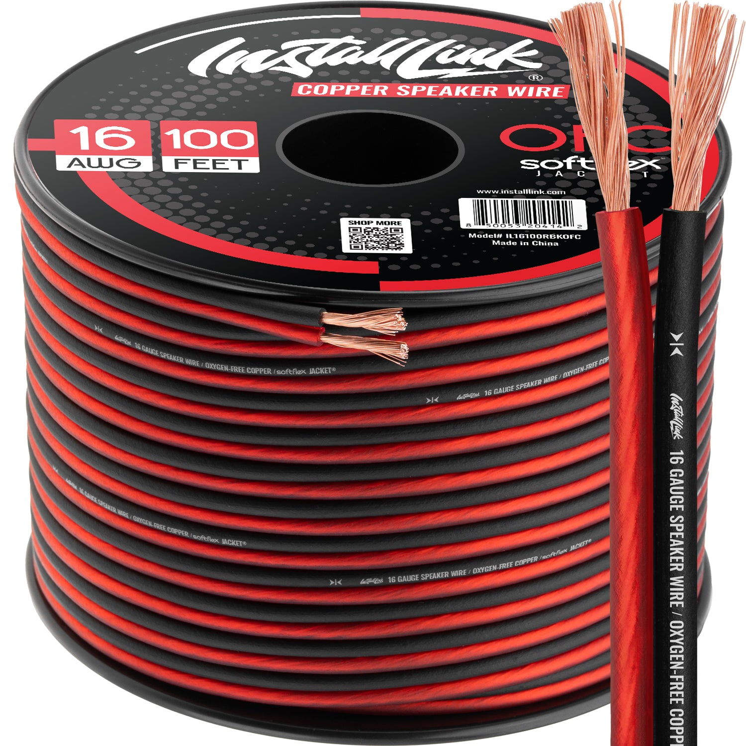 Speaker Wire 16 Gauge, OFC, 100ft, Red/Black image 0