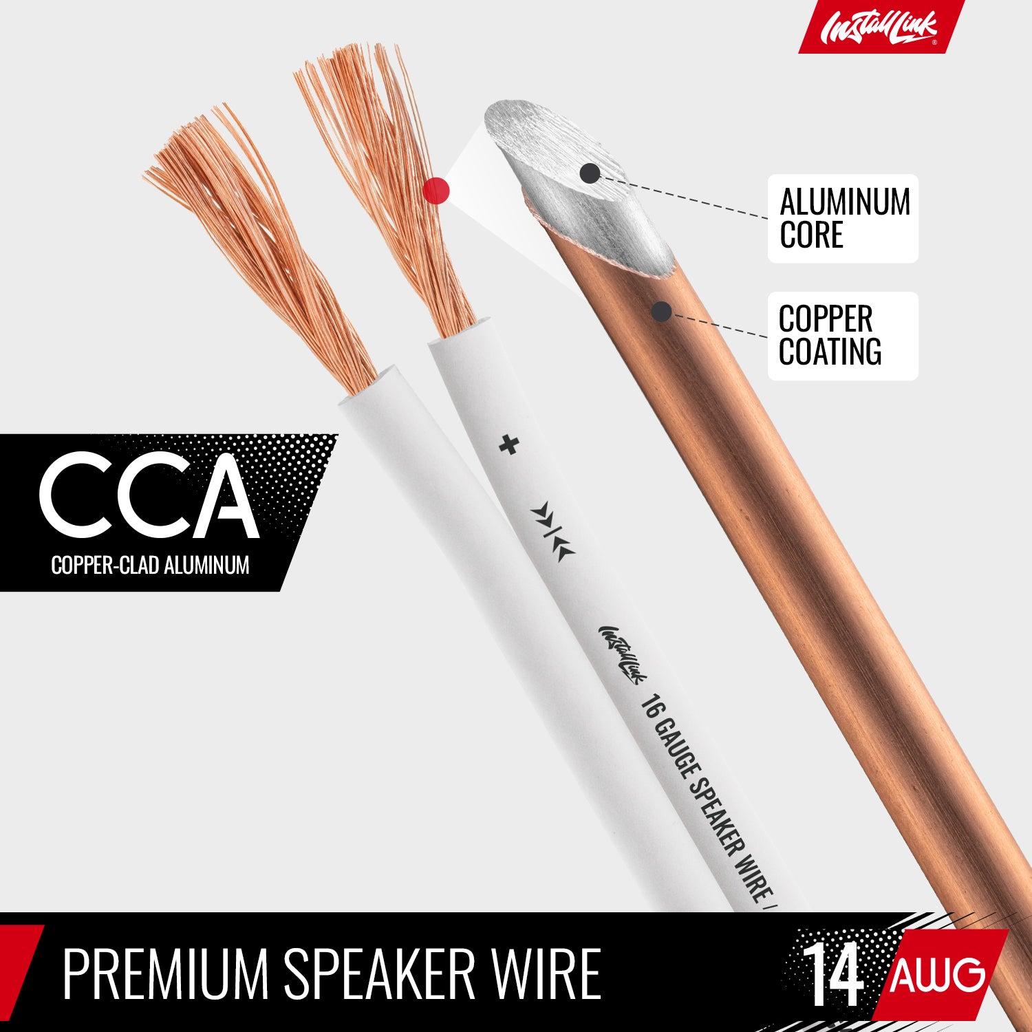 16 Gauge Speaker Wire CCA, 100ft, White/White image 5